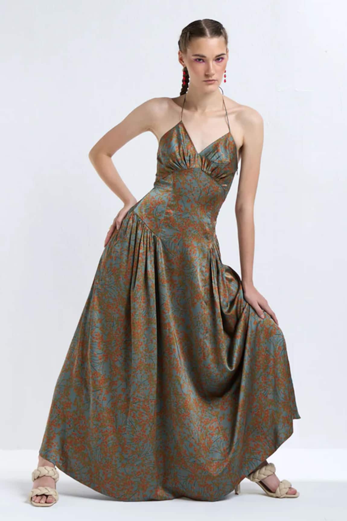 Therealb Phoenix Floral Print Dress