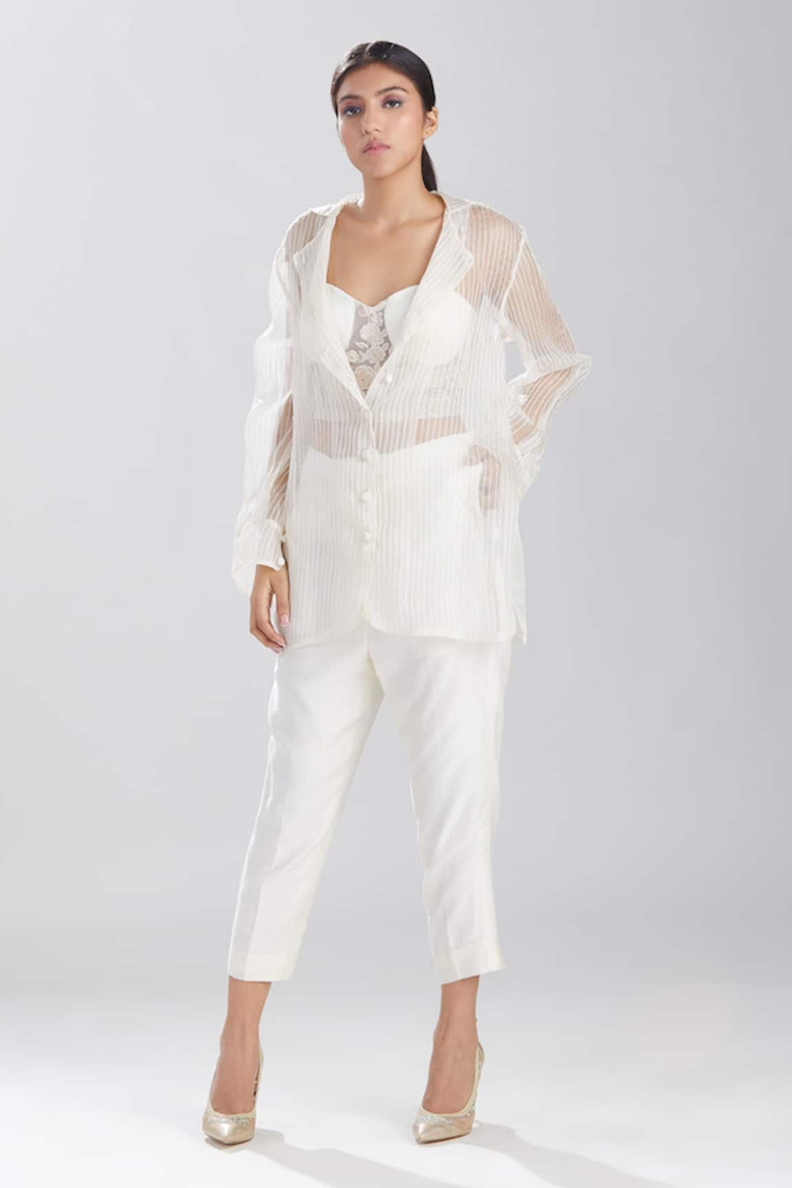 Megha Bansal Motia Azra Embroidered Shirt Pant Set