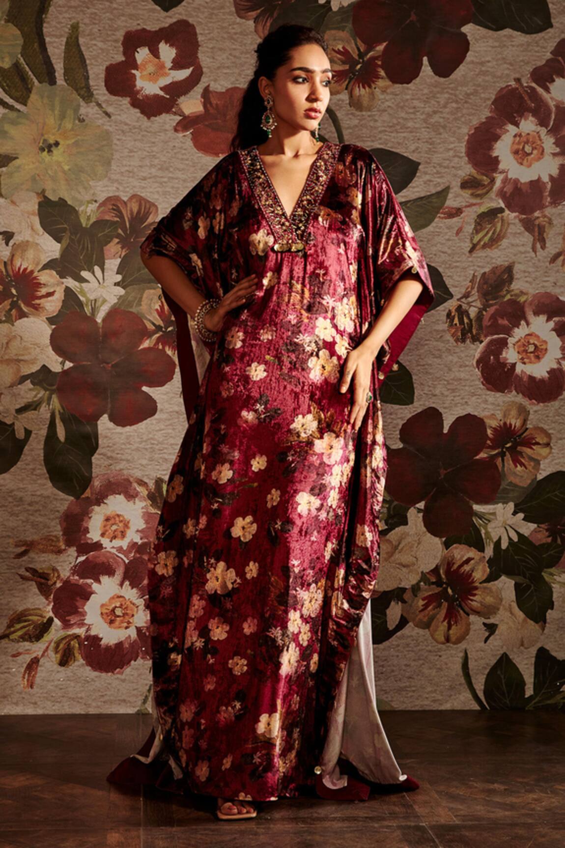 Prints by Radhika Velvet Printed Kaftan