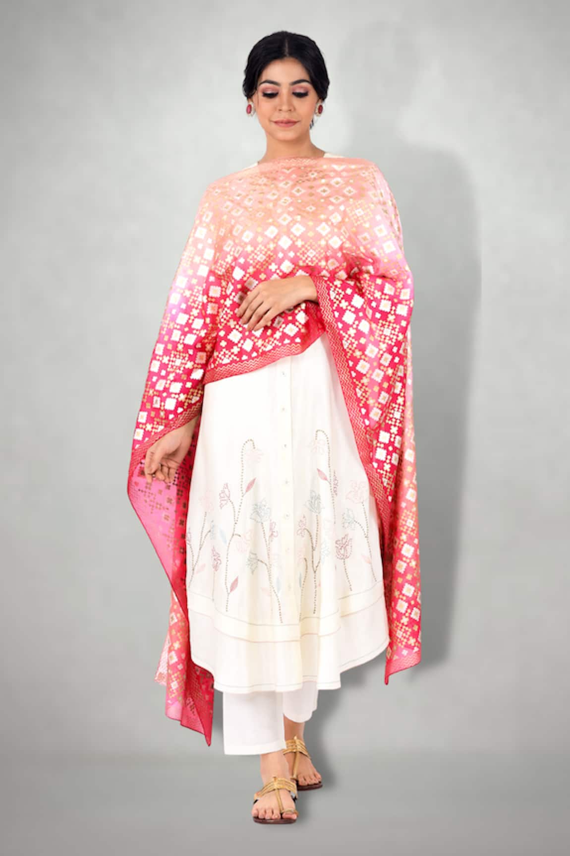 I Am Design Floral french knot Embroidered kurta set