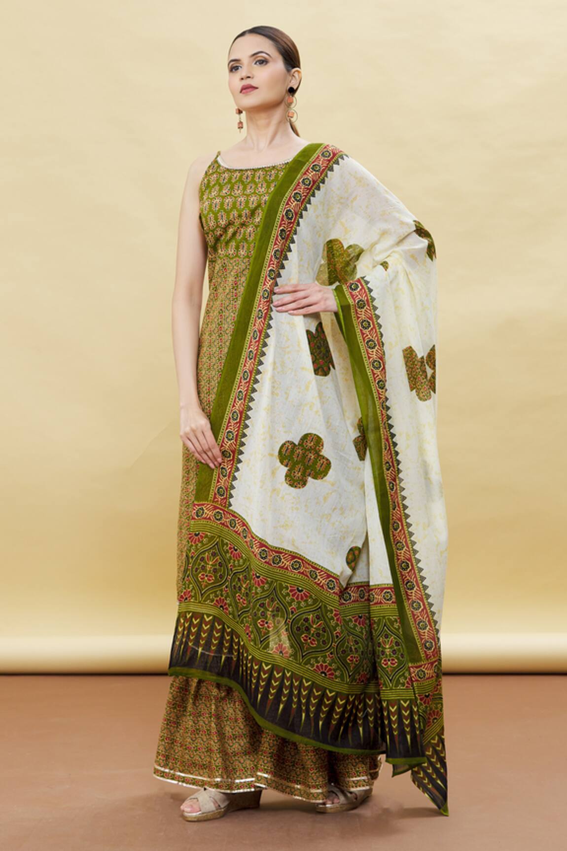 Samyukta Singhania Straight Kurta & Flared Hem Pant Set