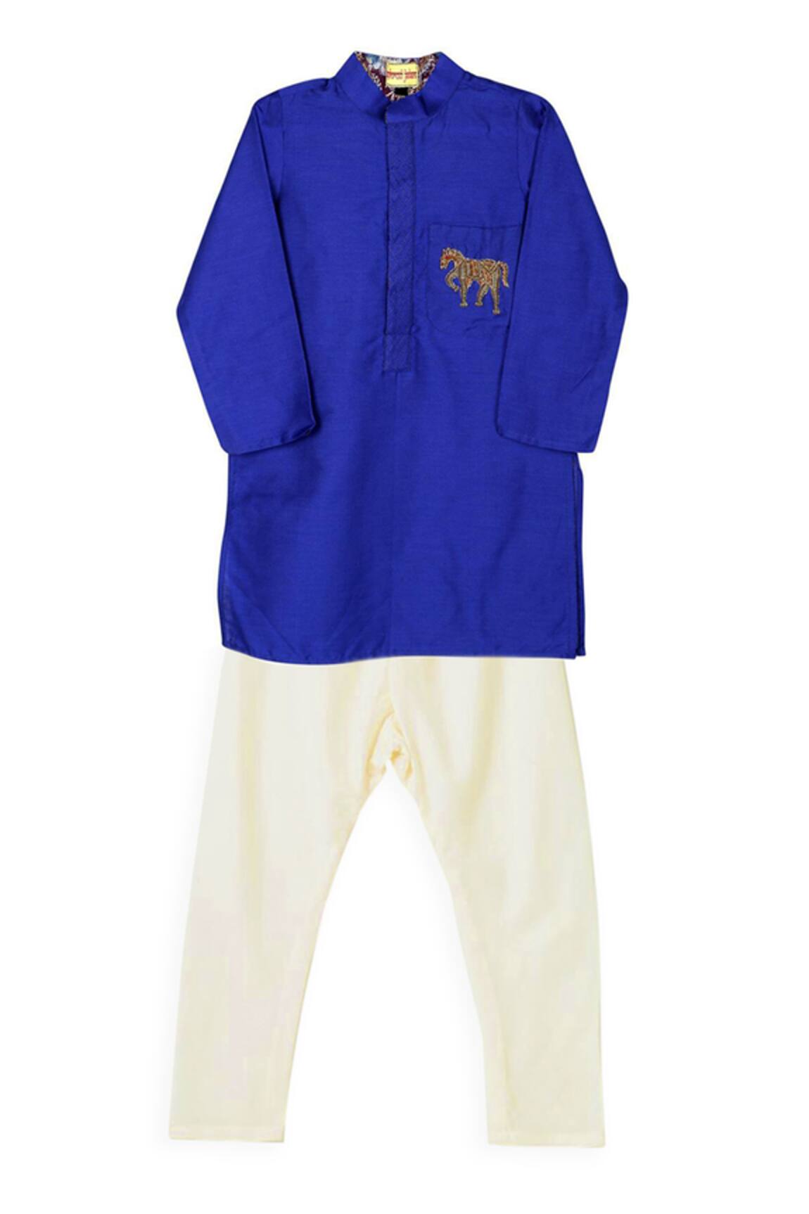 Shruti Jalan Zardozi Embroidered Horse Motif Kurta Set