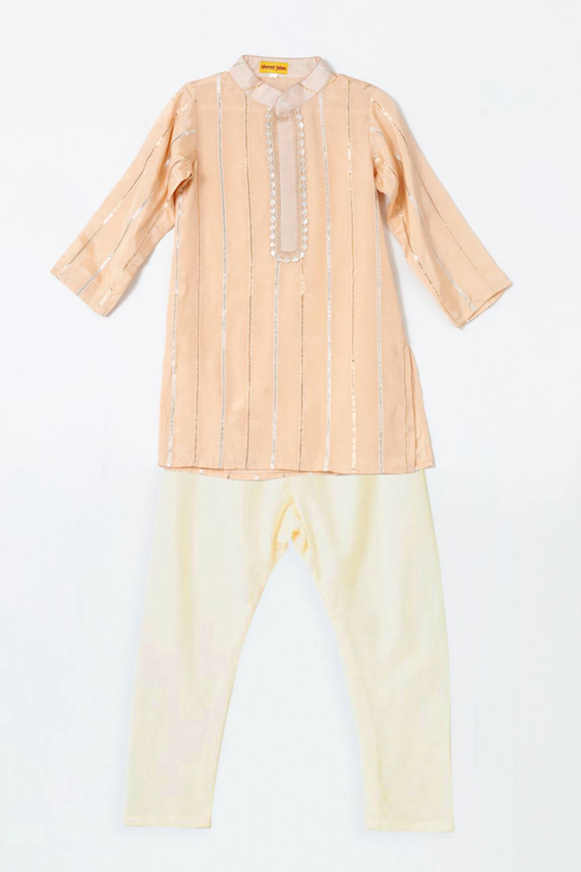 Shruti Jalan Striped Gota Work Kurta Set