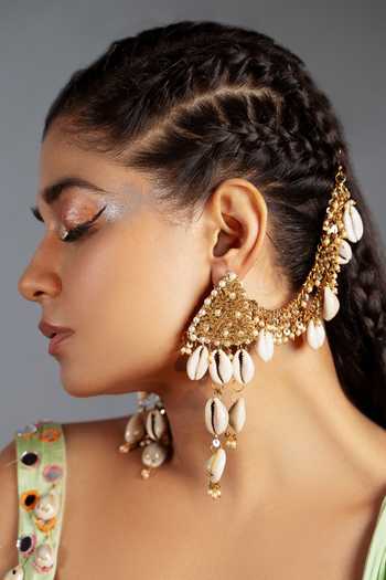 Kanyaadhan By Dhirajaayushi Shell Drop Dangler Earrings 