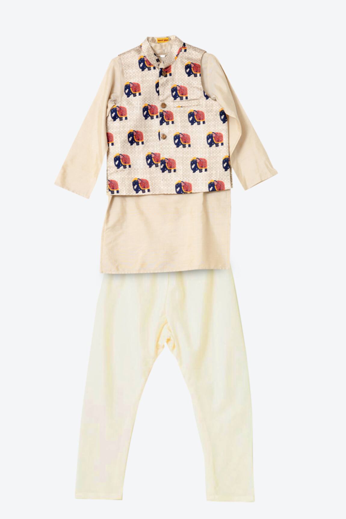 Shruti Jalan Elephant Print Bundi & Kurta Set