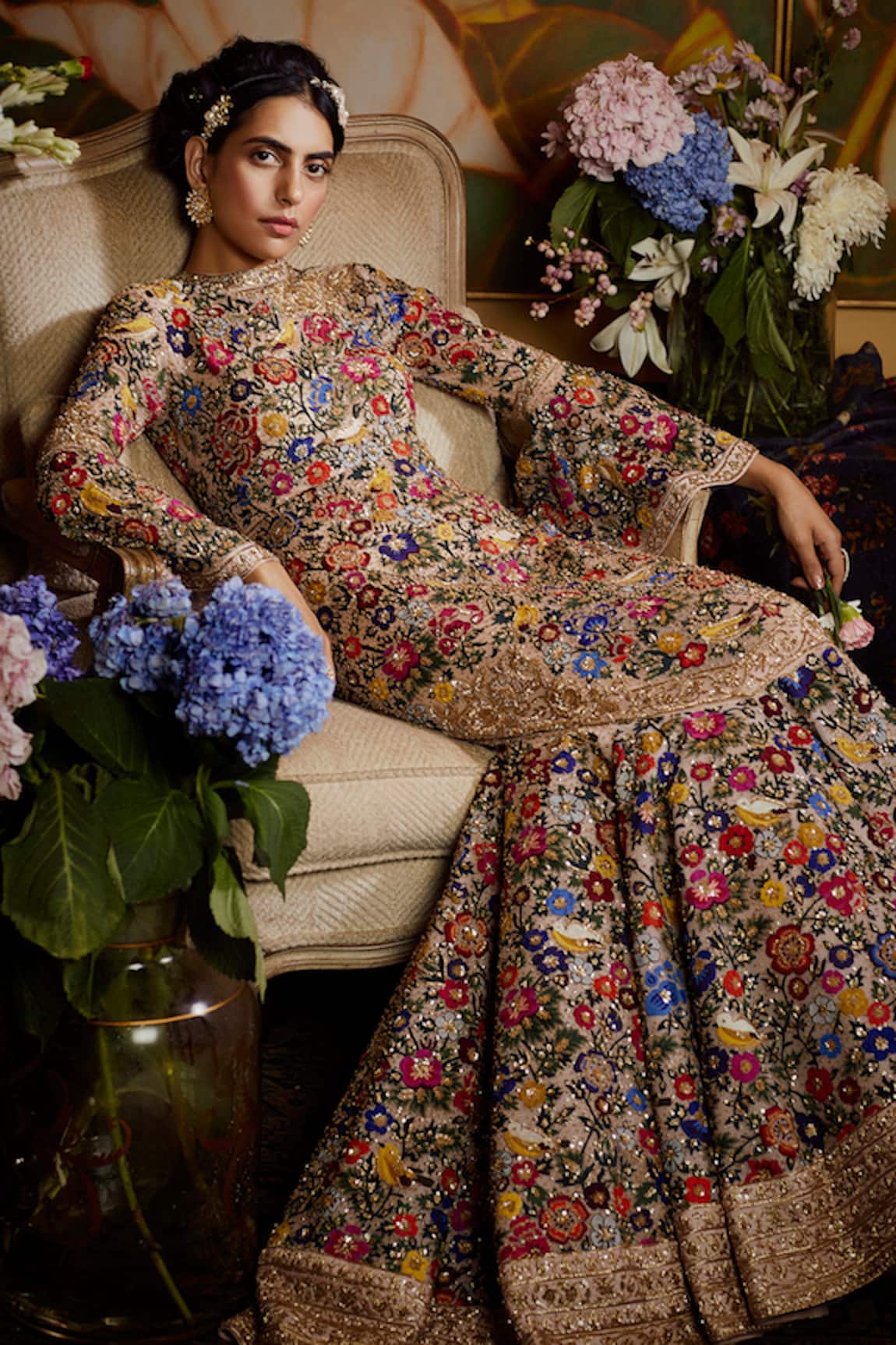 Sahil Kochhar Bagh Floral Embroidered Gown