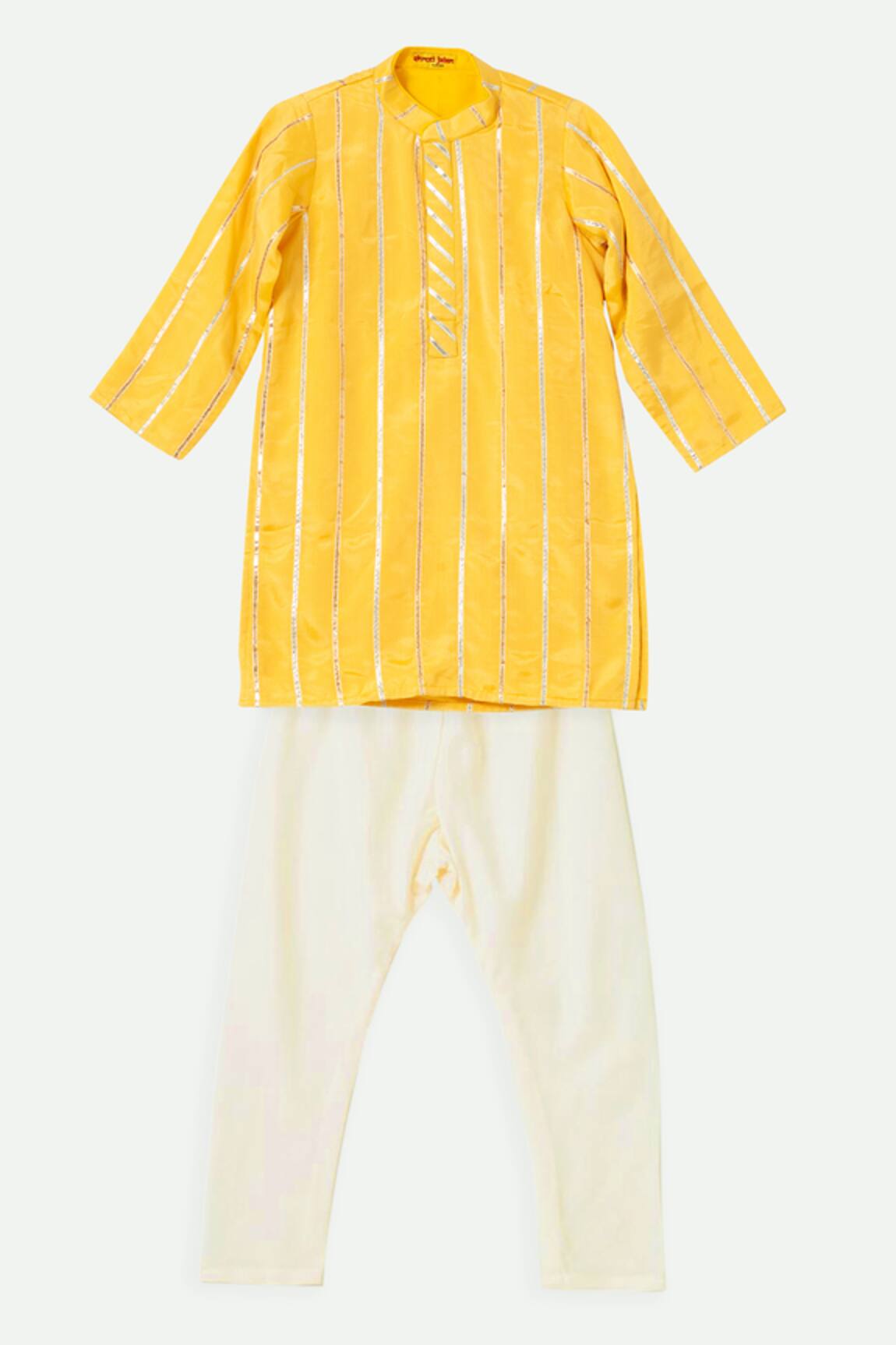 Shruti Jalan Striped Gota Work Kurta Set