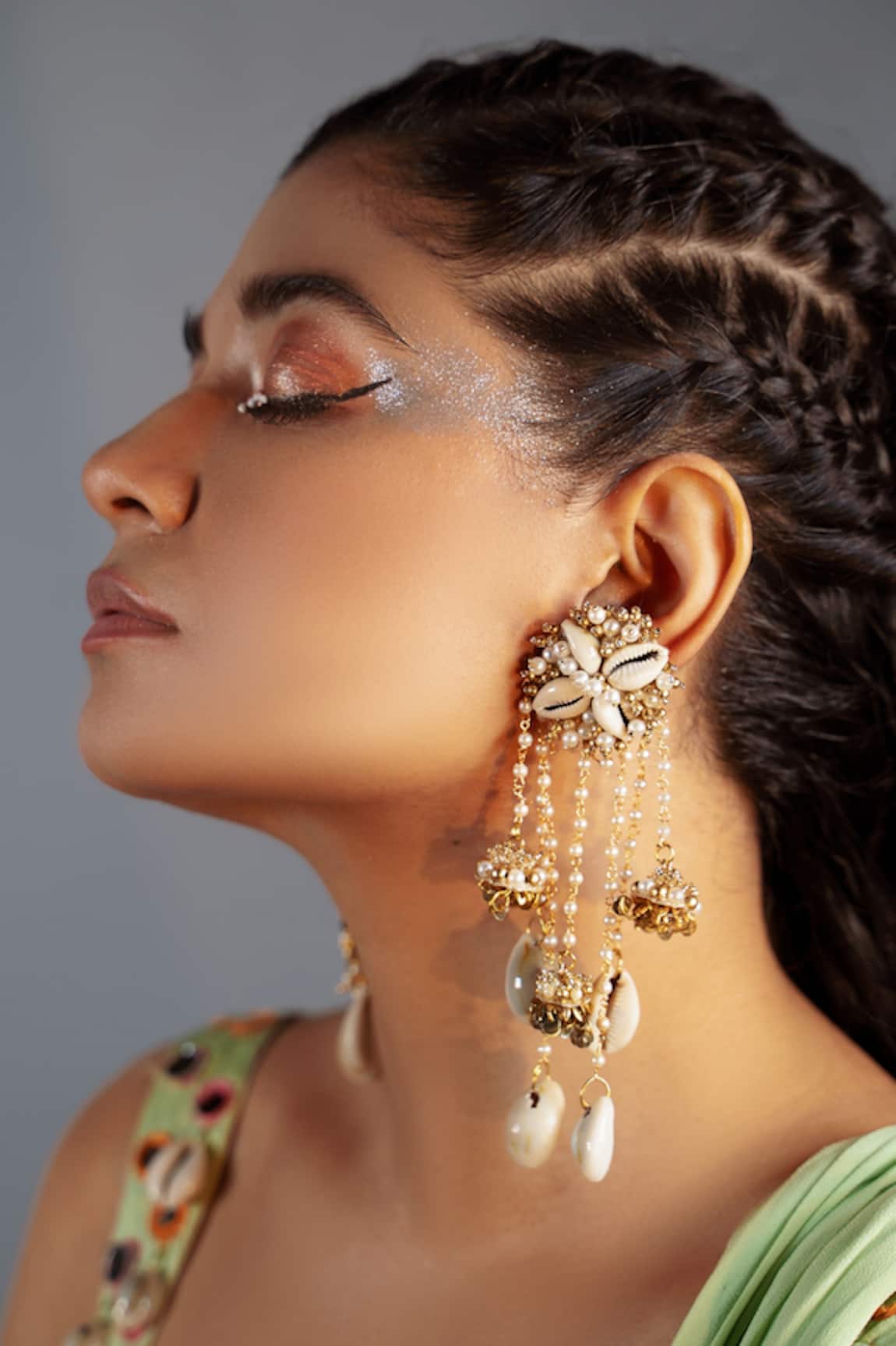 Kanyaadhan By Dhirajaayushi Shell Drop Dangler Earrings 