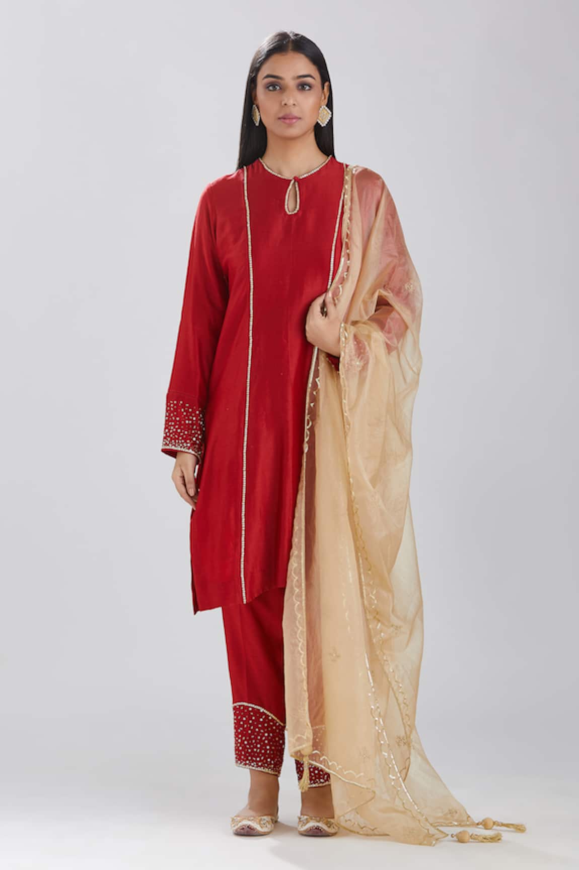 Megha Bansal Surkh Runa Embroidered Kurta Set