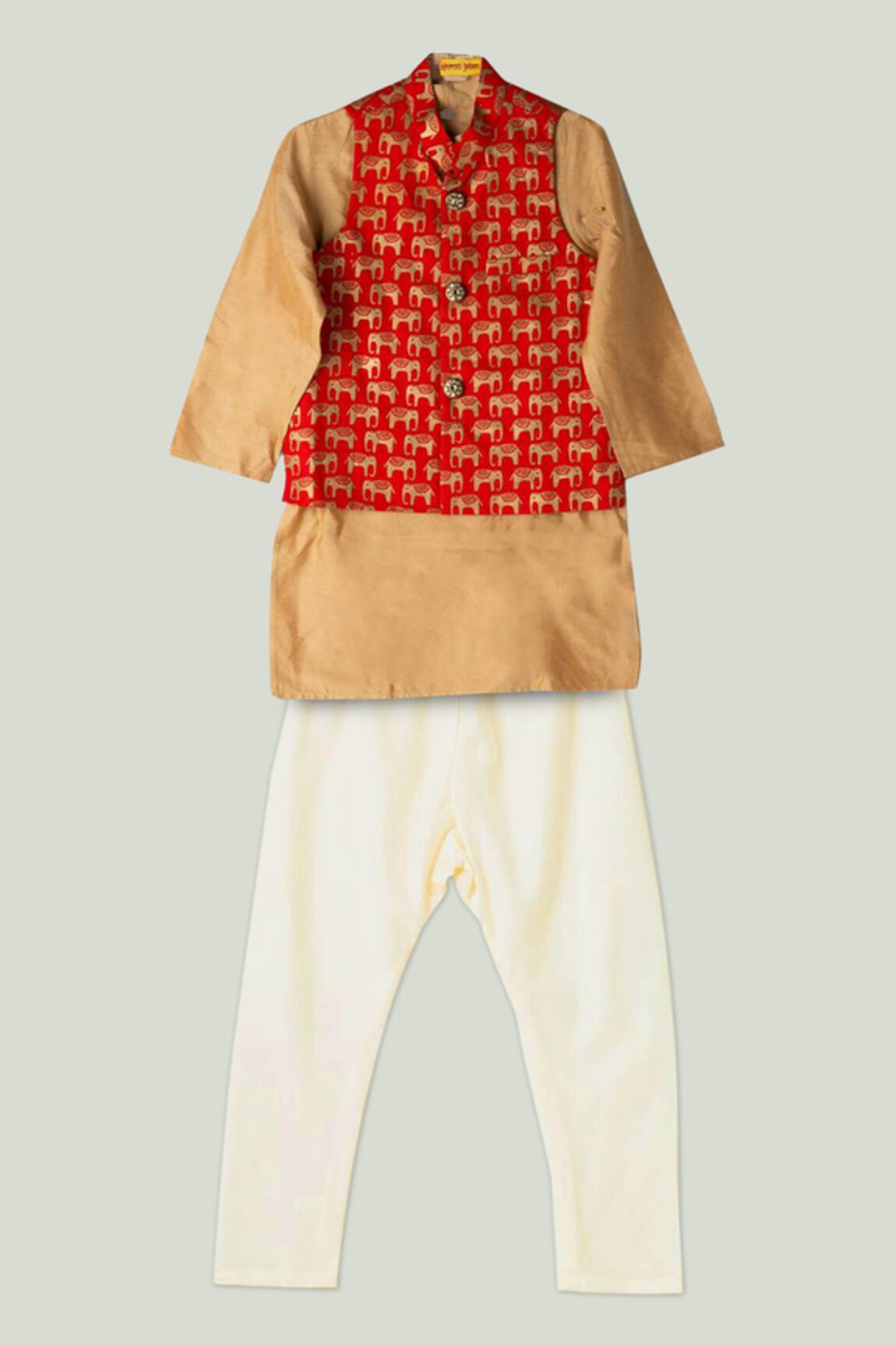 Shruti Jalan Elephant Print Bundi & Kurta Set