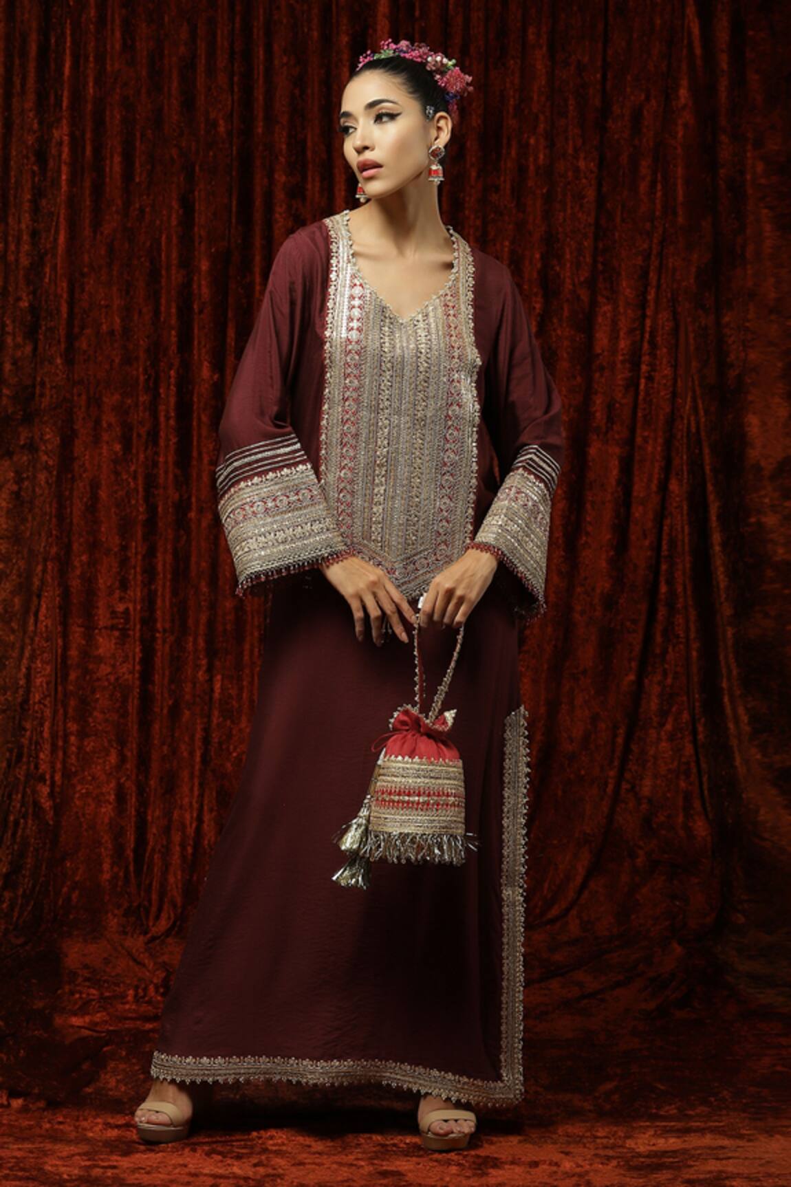 SHIKHAR SHARMA Silk Chanderi Kaftan 
