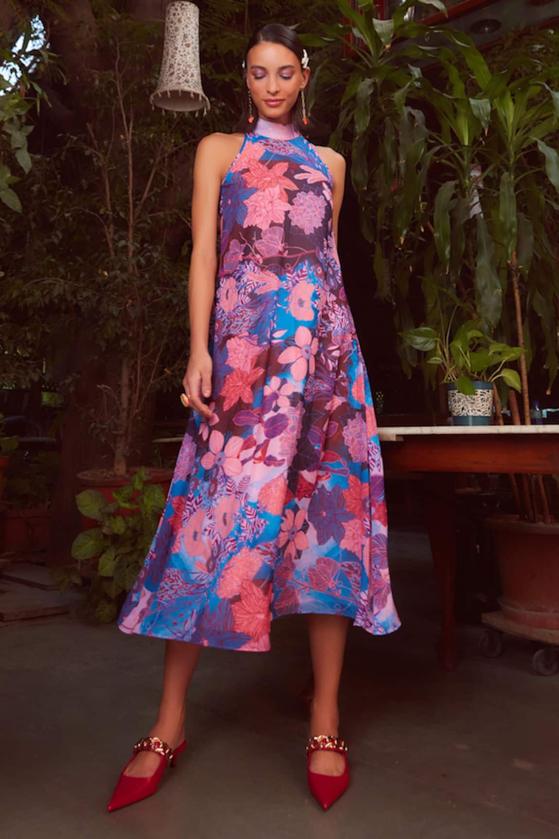 Ankita Dharman Sangria Georgette Floral Print Dress