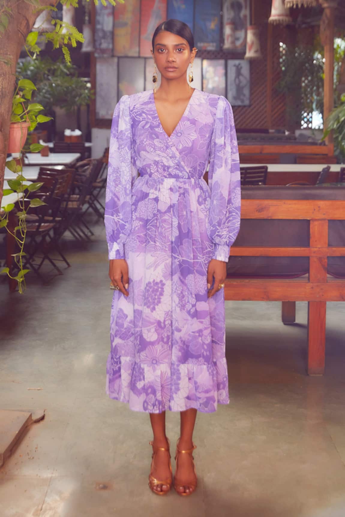 Ankita Dharman Orchid Georgette Midi Dress