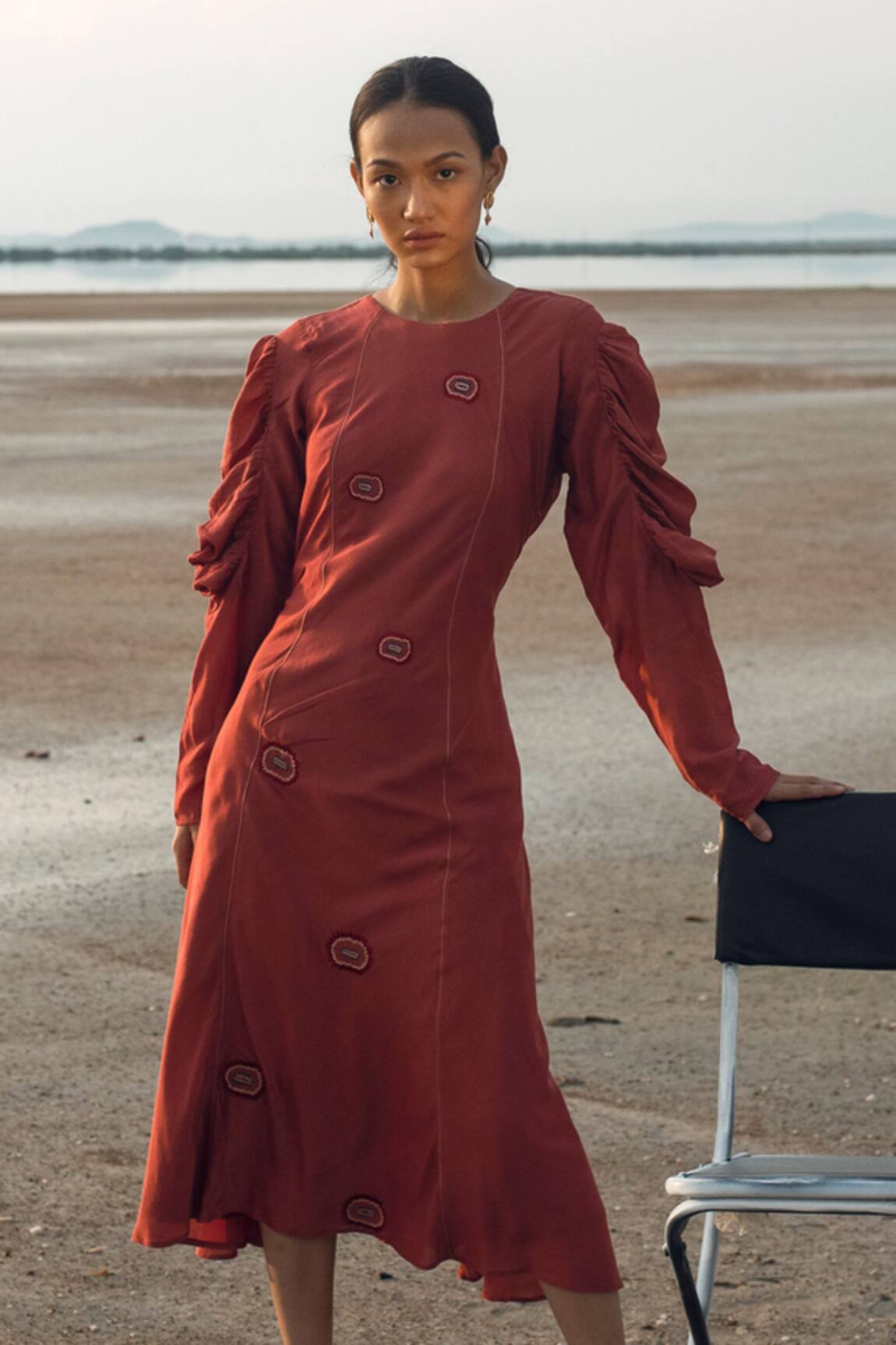 The Loom Art Embroidered Midi Dress