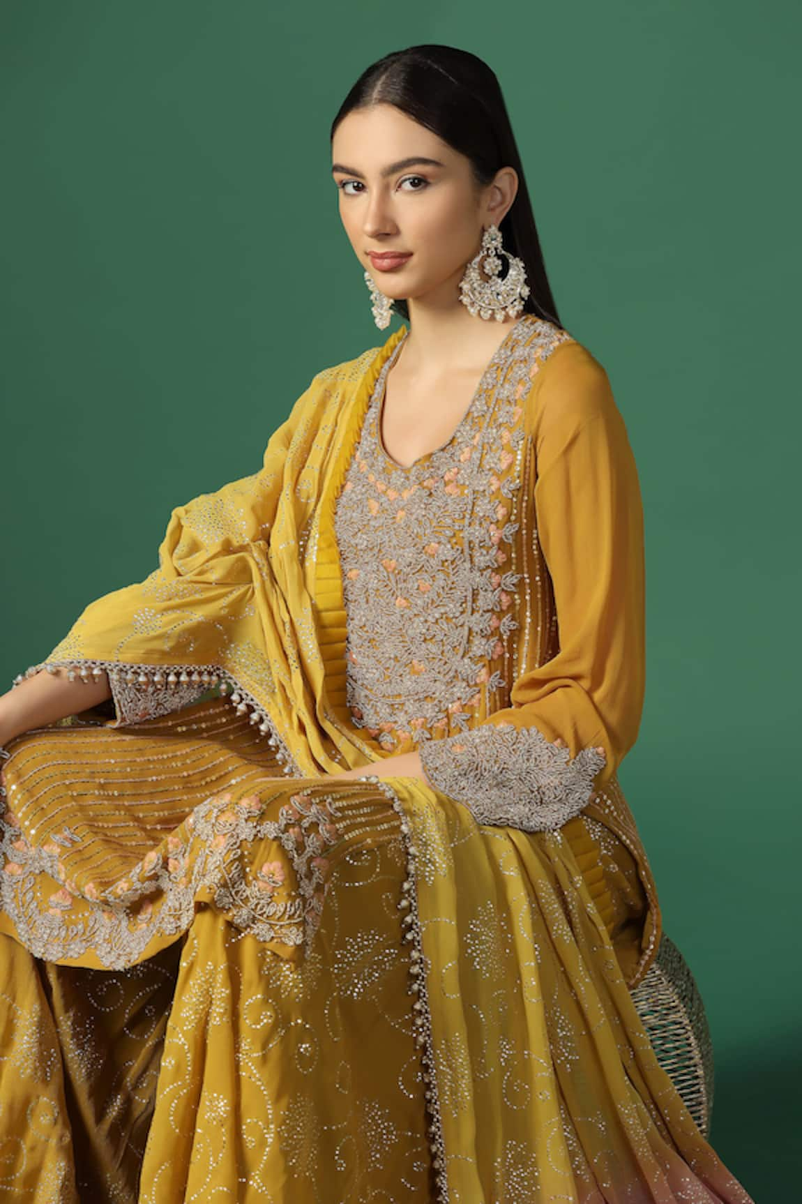 Lowest price | Mustard Mehndi Gown and Mustard Mehndi Trendy Gown online  shopping