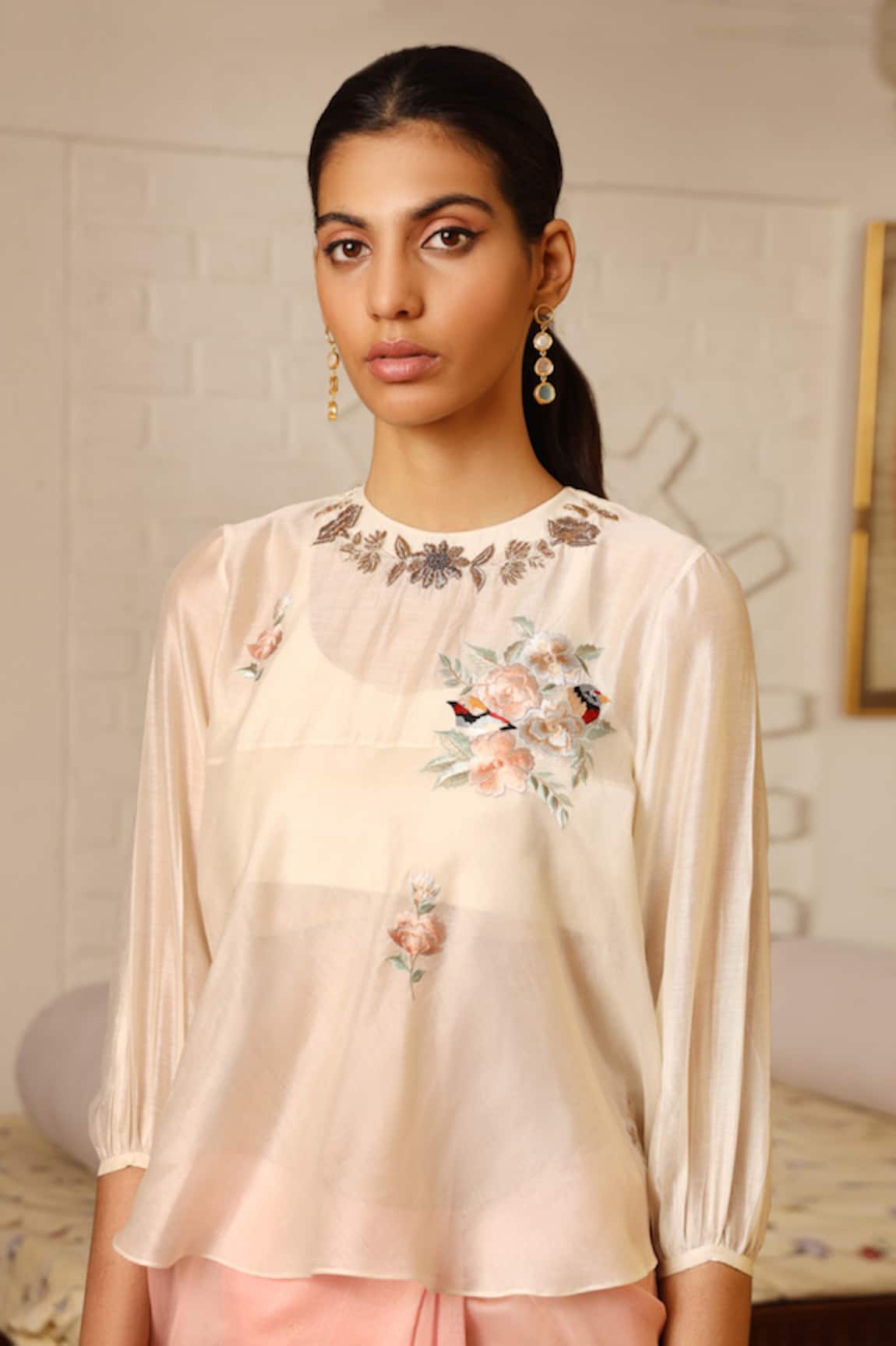 Prama By Pratima Pandey Silk Chanderi Blouse 