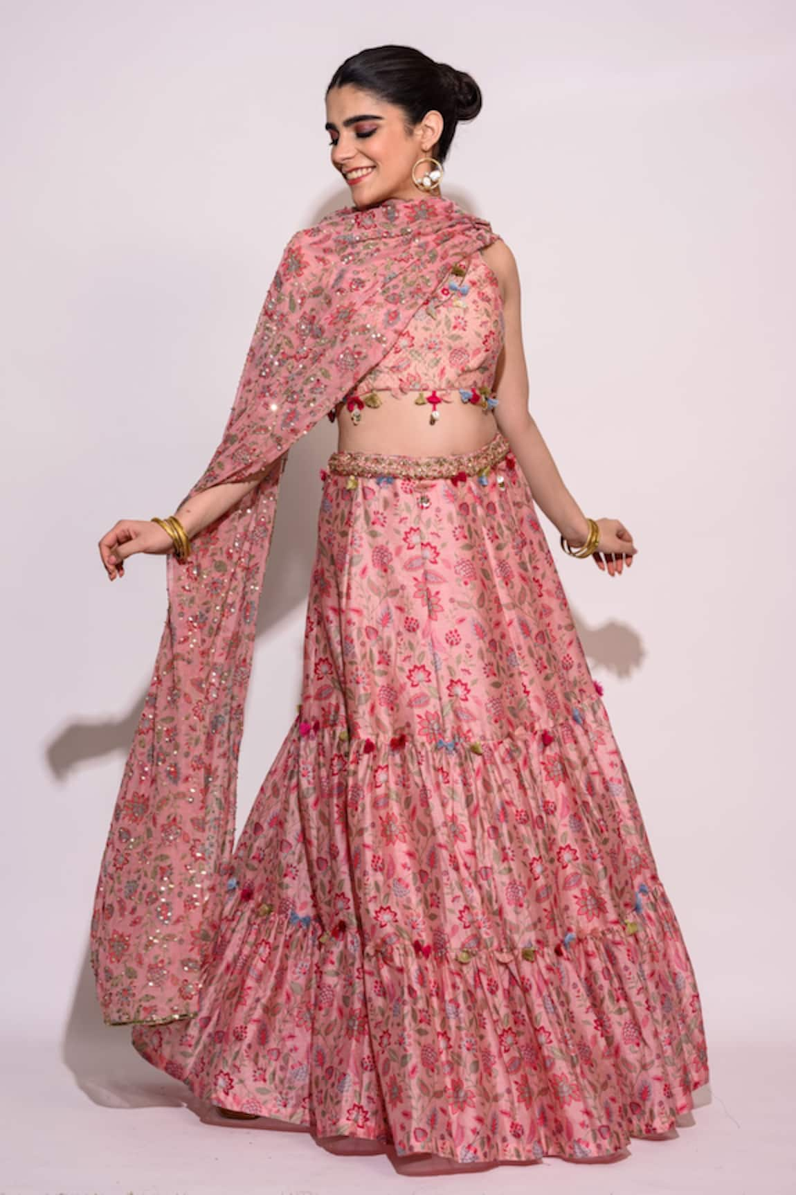 Aangan by Parul Floral Print Lehenga Set