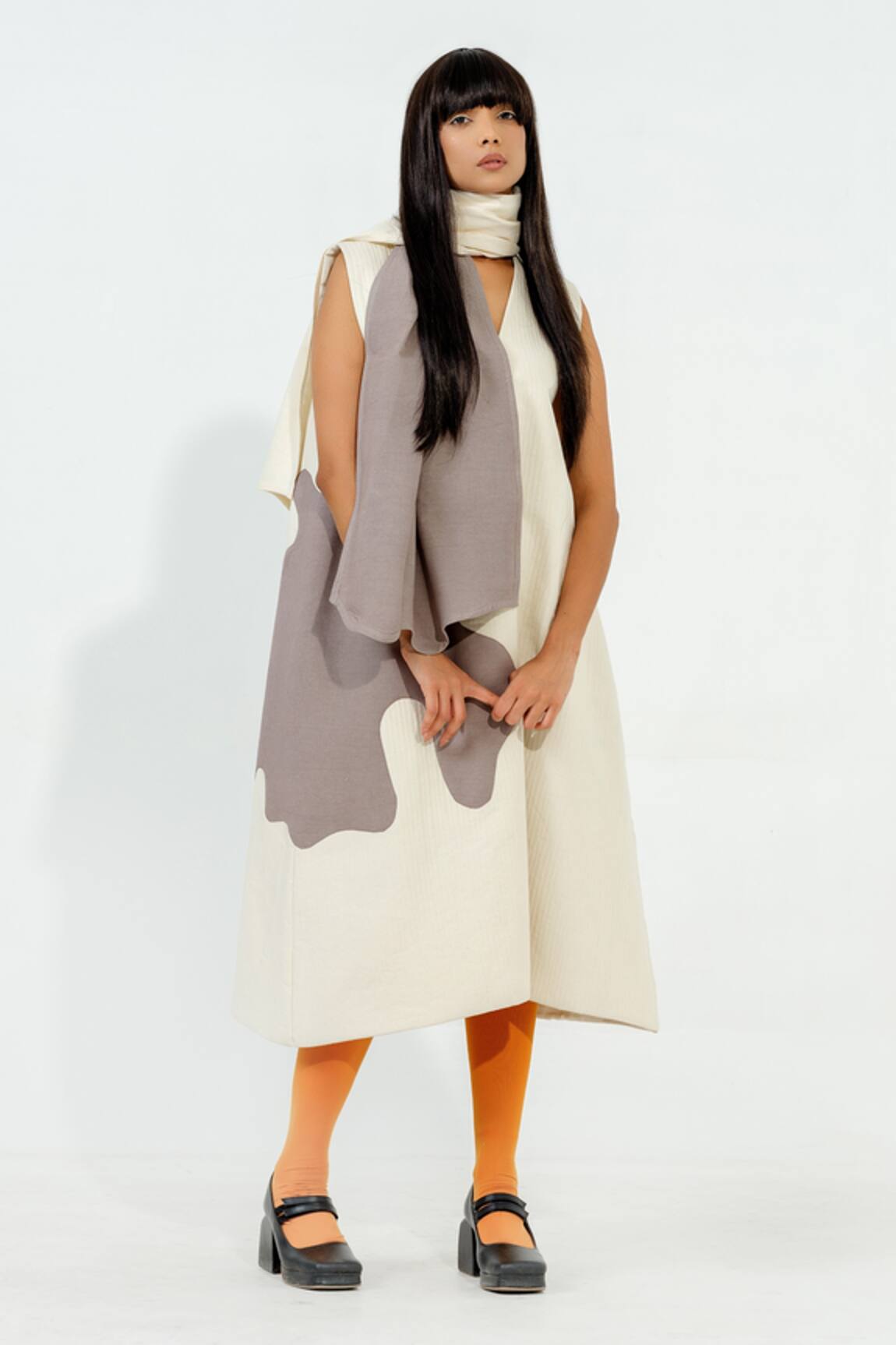 Stoique Oolong Quilted Pattern Dress 