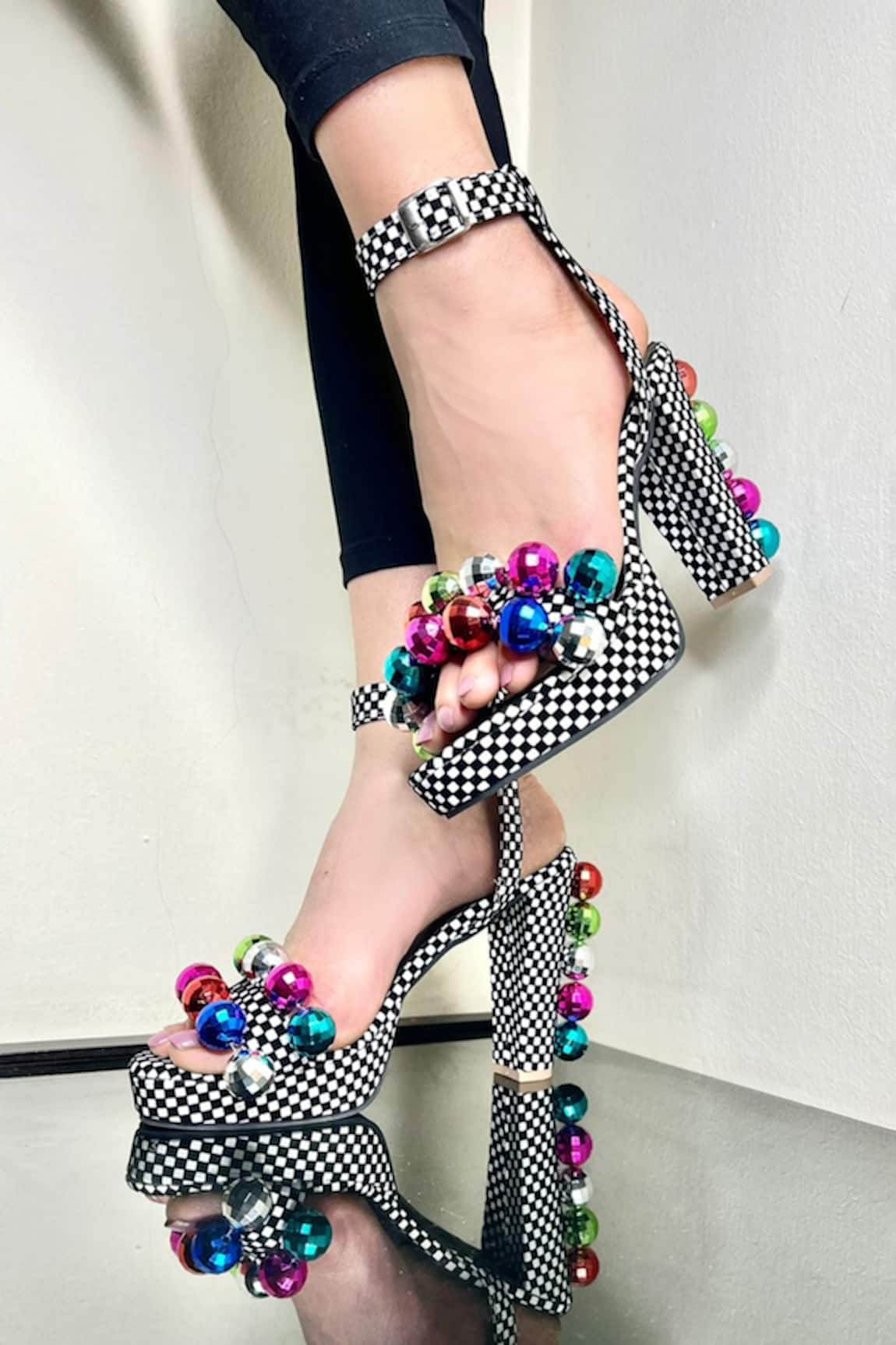 The Episode Disco Bite Checkered Pattern Heels