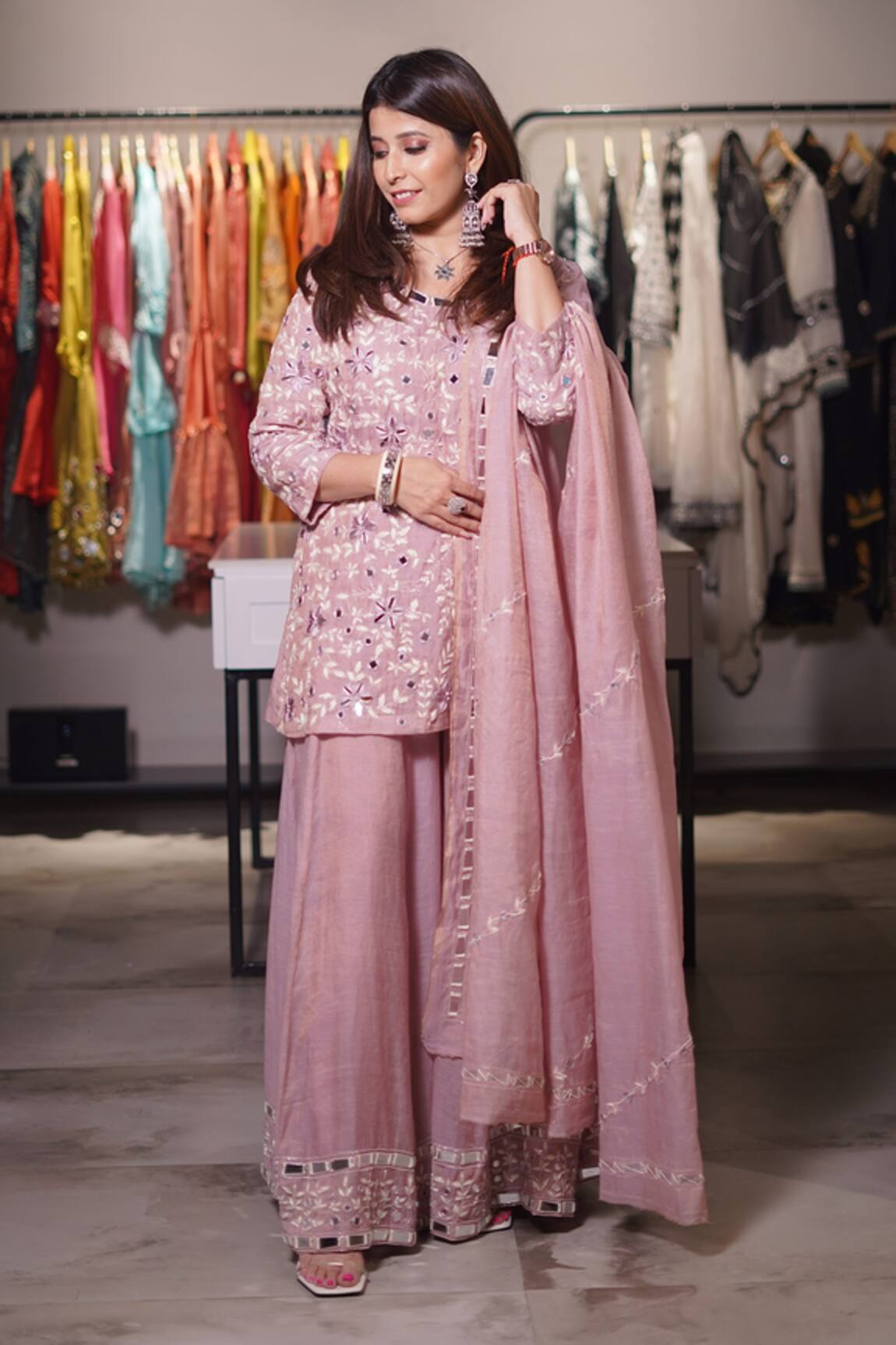 Shipraa Grover Seerat Embroidered Kurta Palazzo Set 