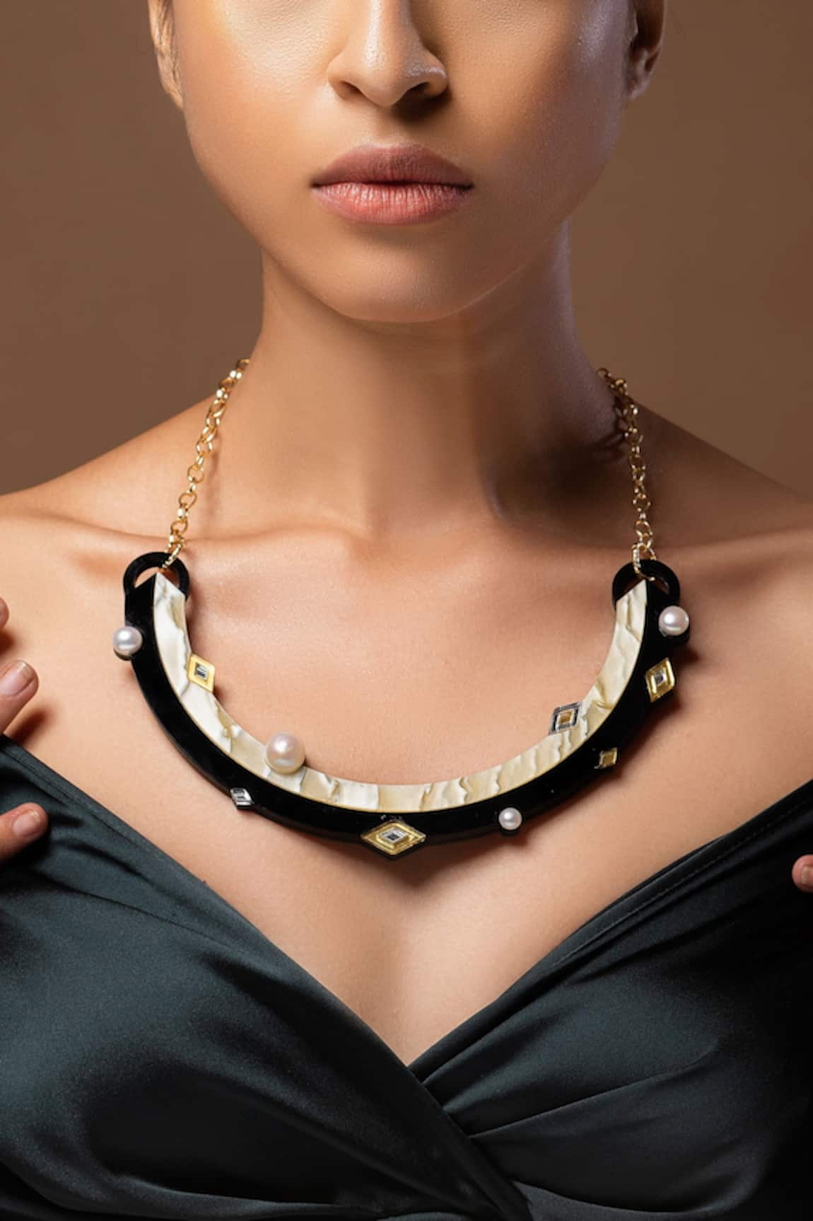 Prachi Gupta Yin Yan Pearl Statement Necklace