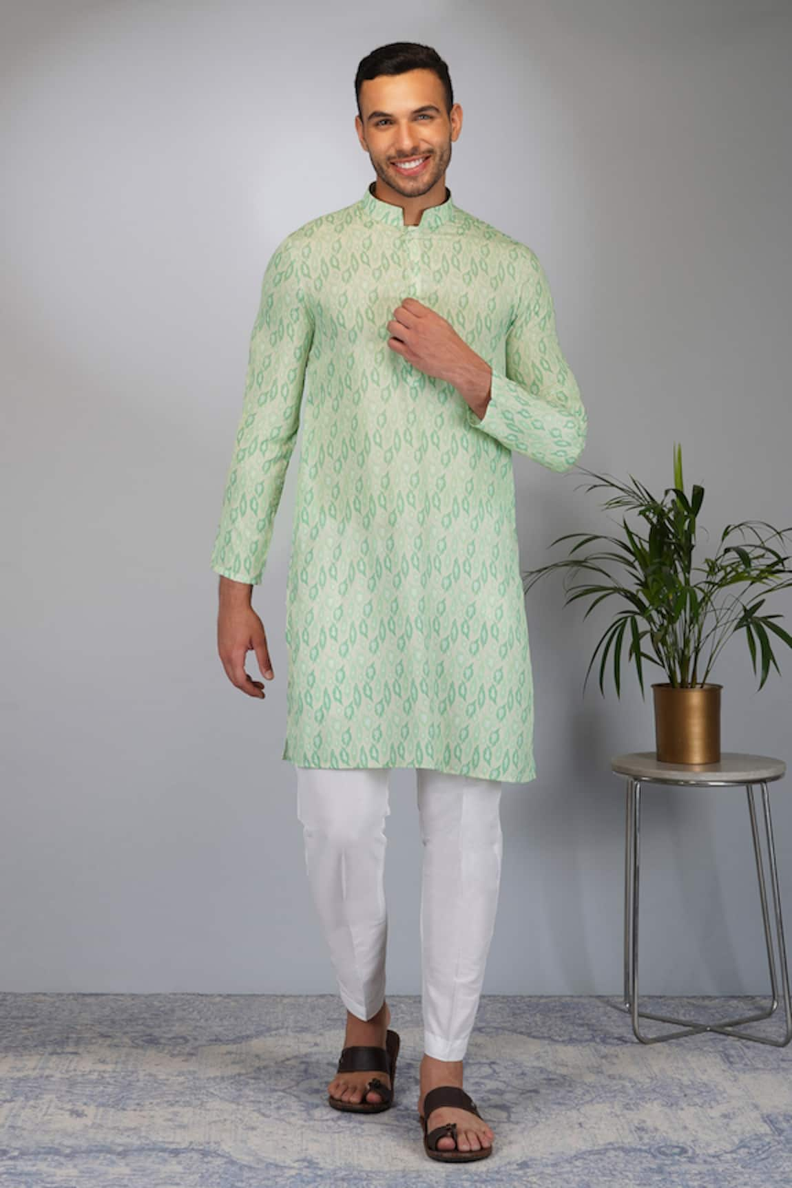 Eleven Brothers Silk Spectrum Print Kurta & Pant Set