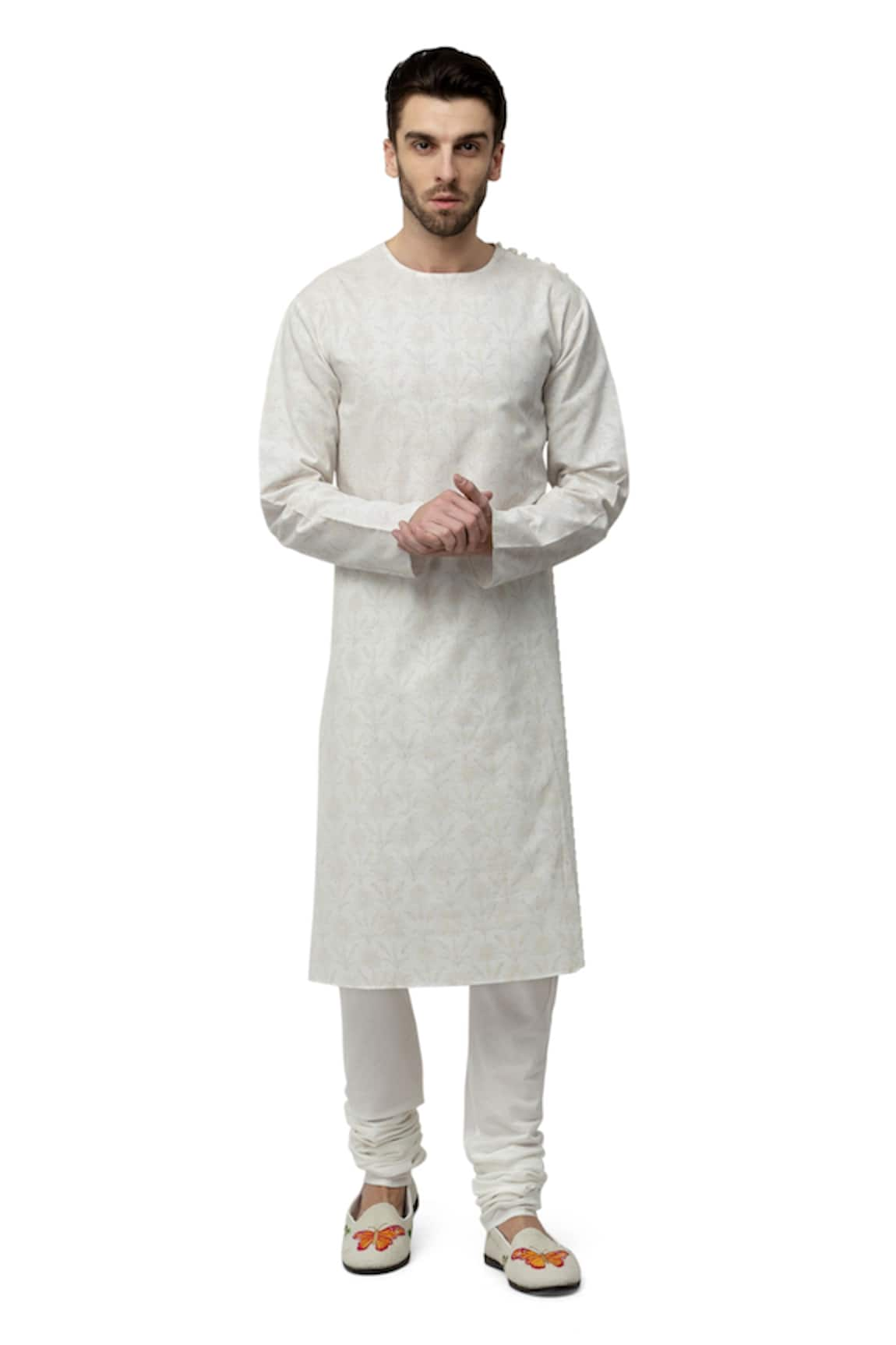 A!A By Abrar Ali Handloom Cotton Printed Kurta With Churidar