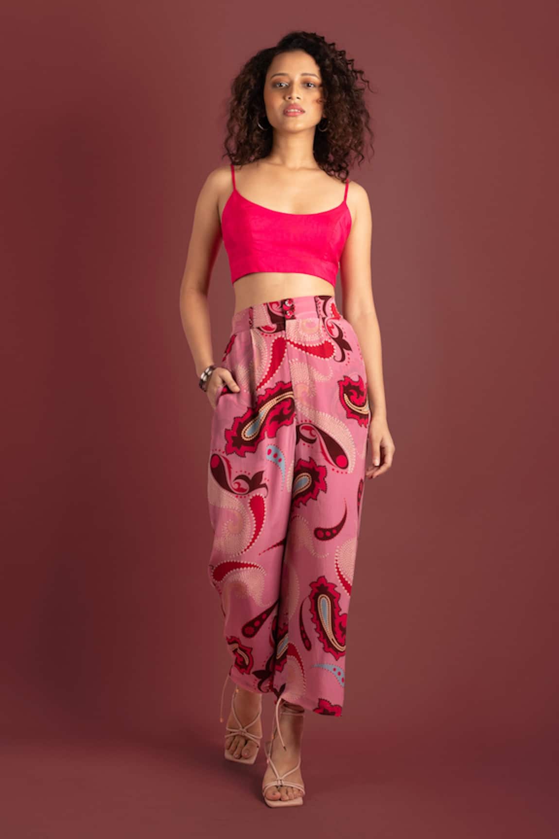 style junkiie Sorbet Paisley Cropped Trouser