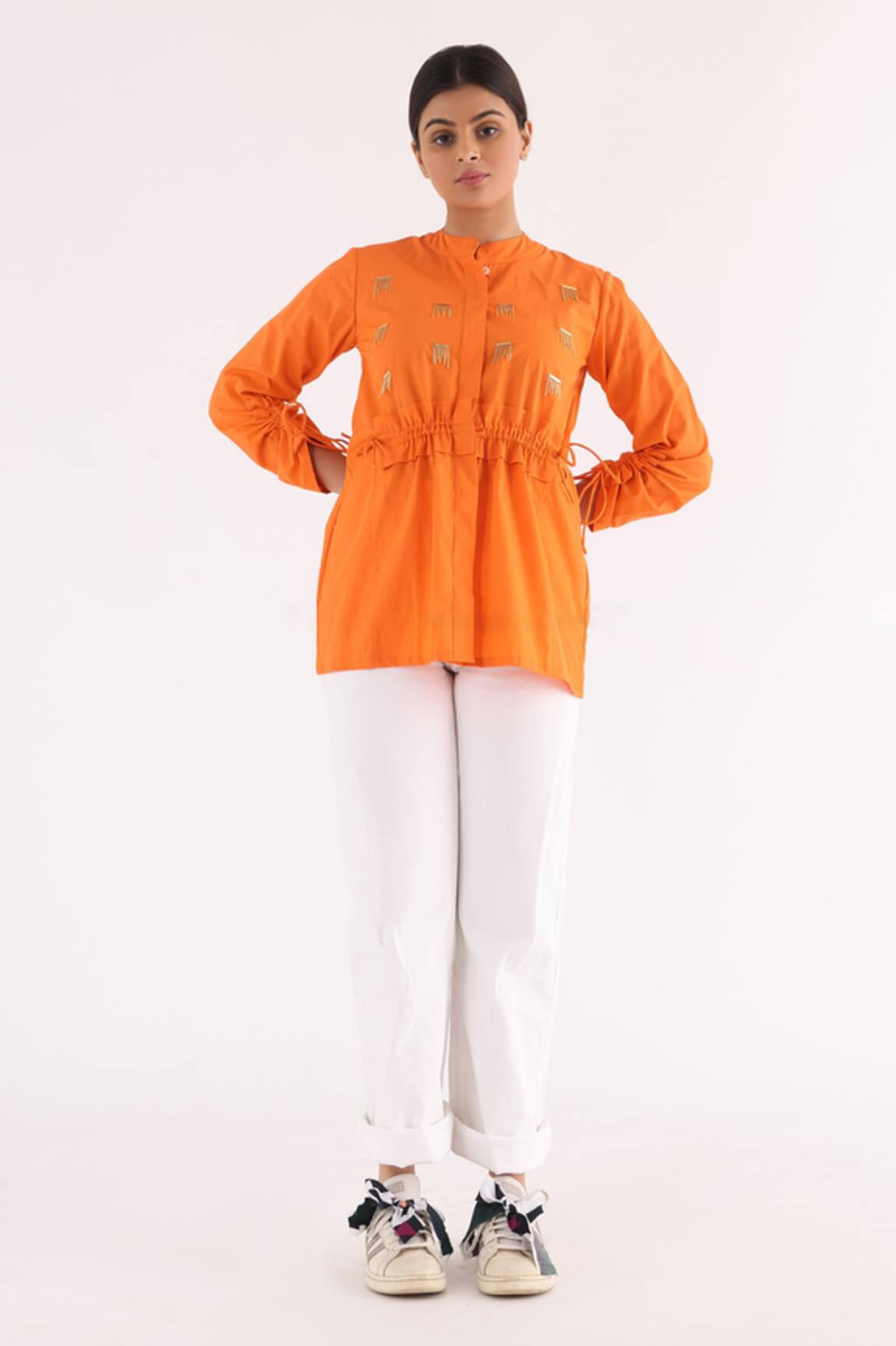 Studio Moda India Drawstring Detailed Cotton Shirt 