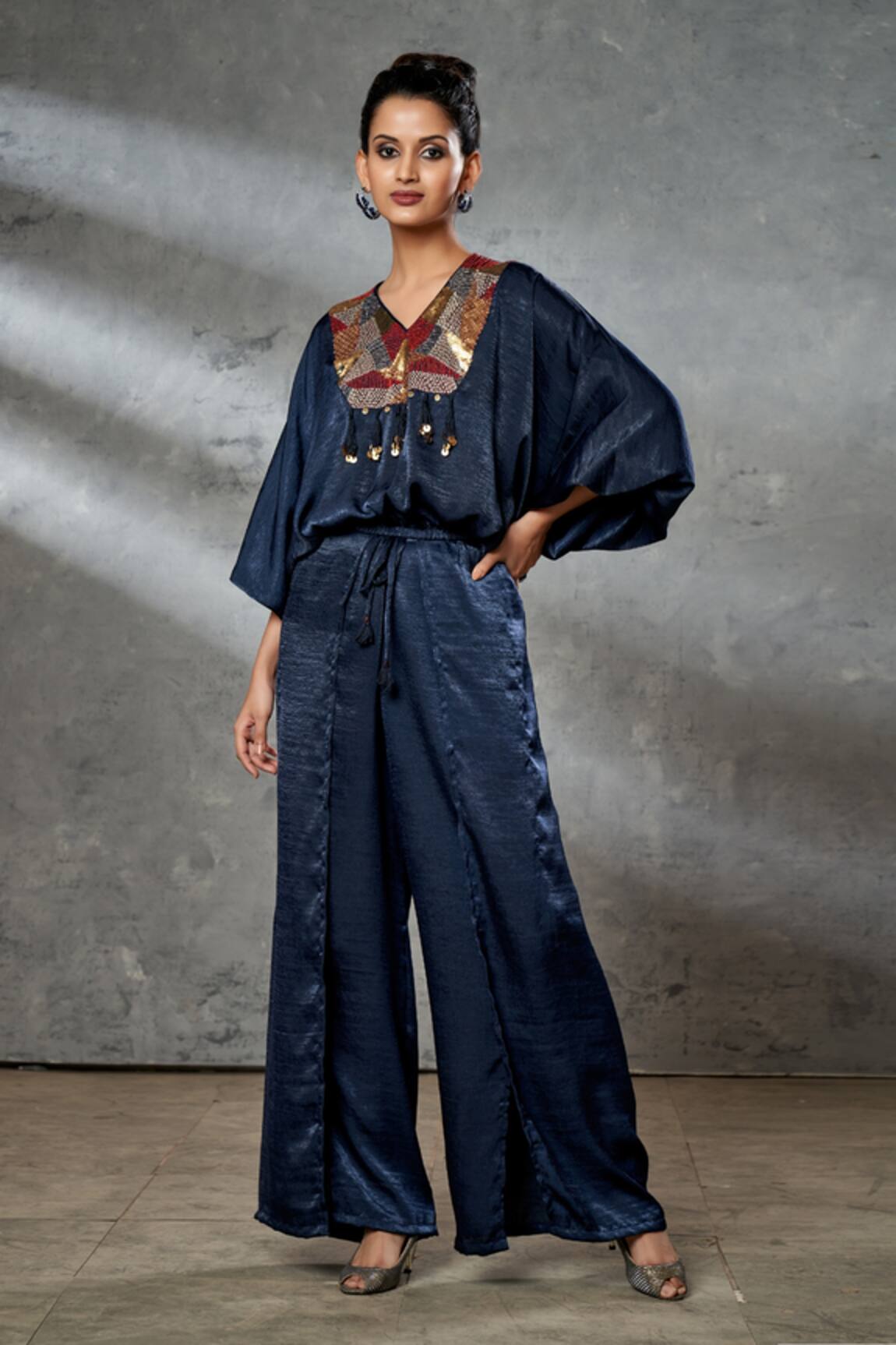 Aditi Somani Embroidered Yoke Top & Pant Set