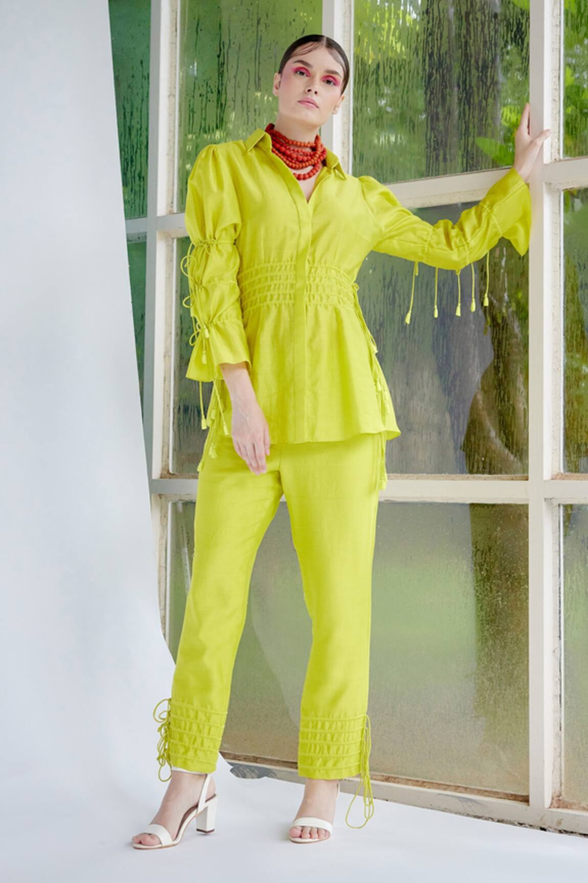 Garima Bindal Dazzle Silk Chanderi Shirt & Pant Set 