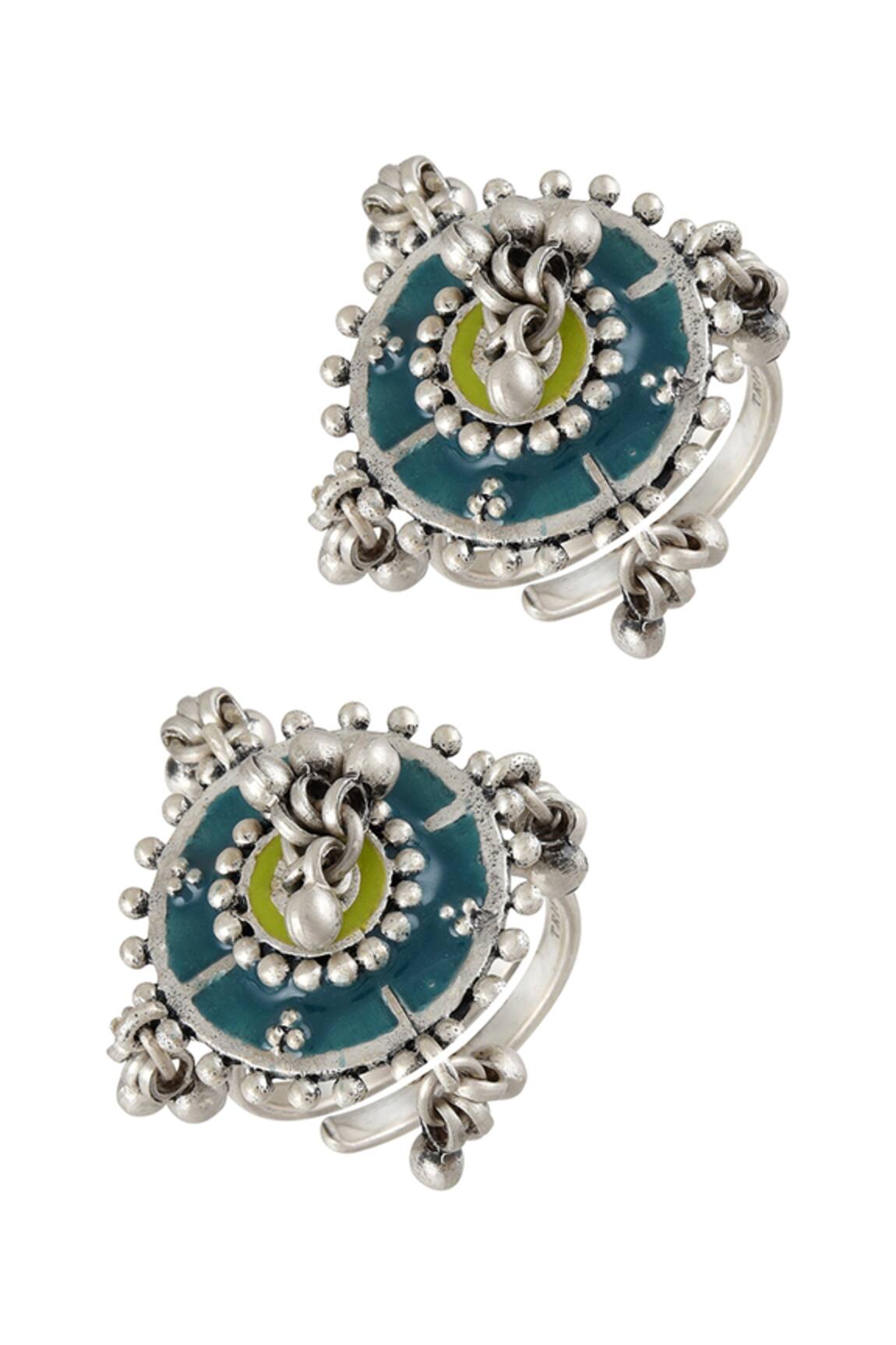 Tribe Amrapali Rangoli Ghungroo Toe Ring - Single Pc 