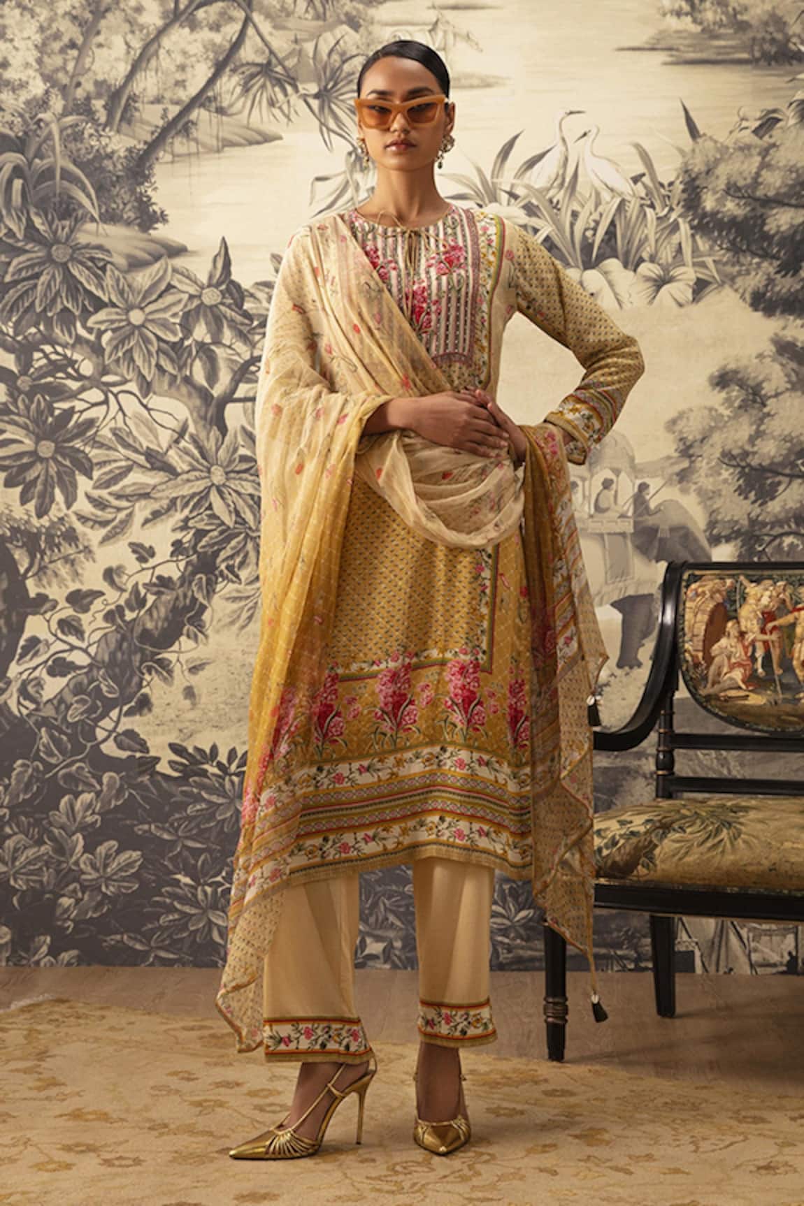 Kalista Adah Printed Straight Kurta Set 