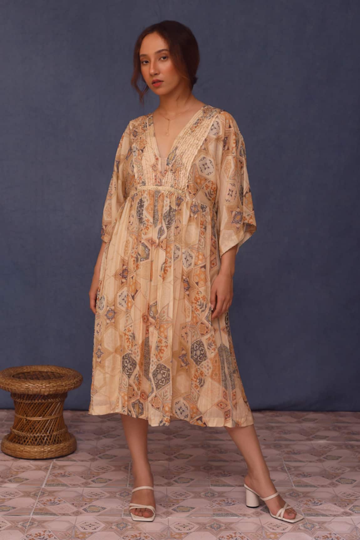 Chokhi Chorri Damsa Moroccan Tile Print Dress