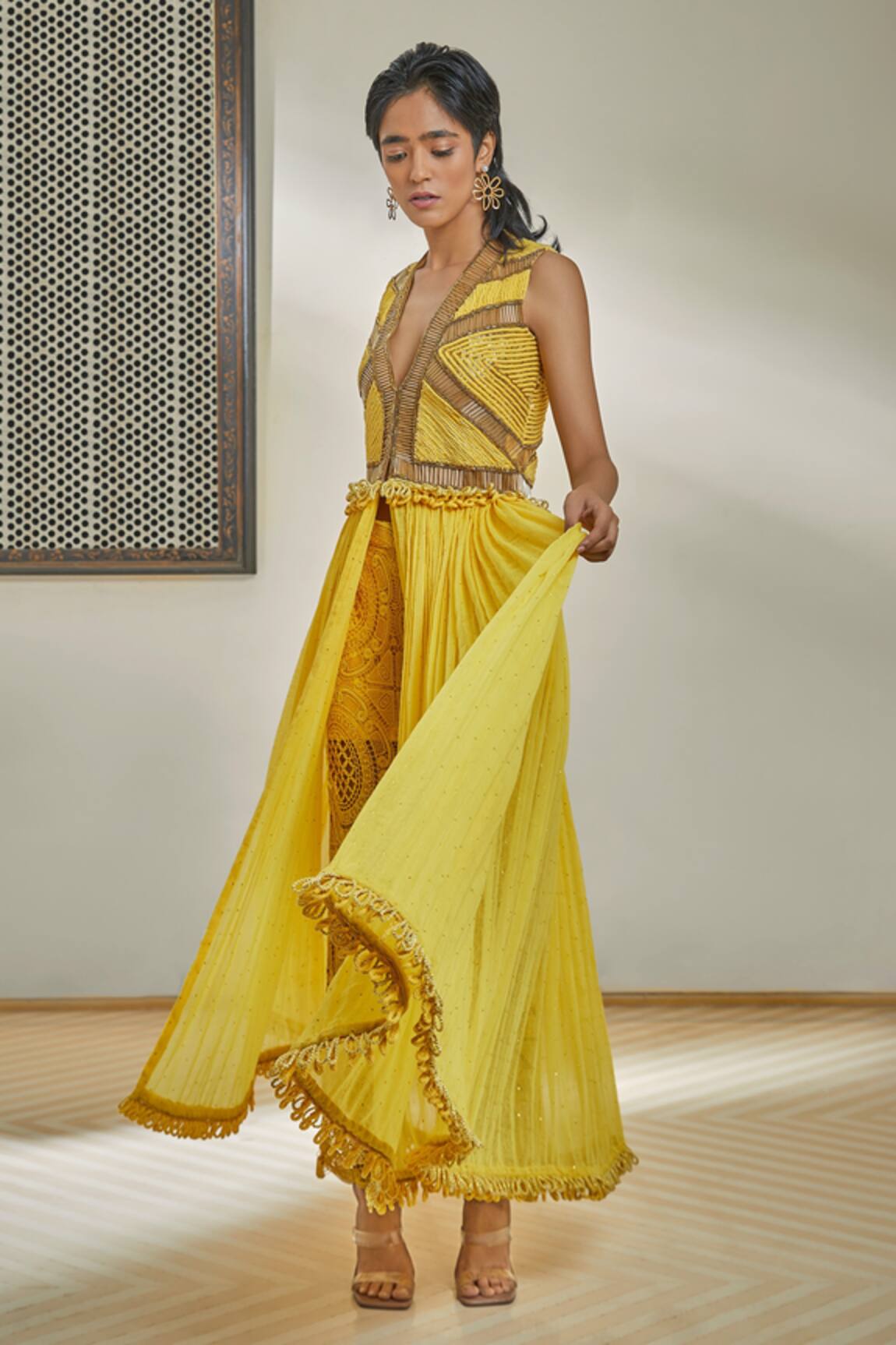 Surily G Twisted Rope & Pipe Embroidered Dress 