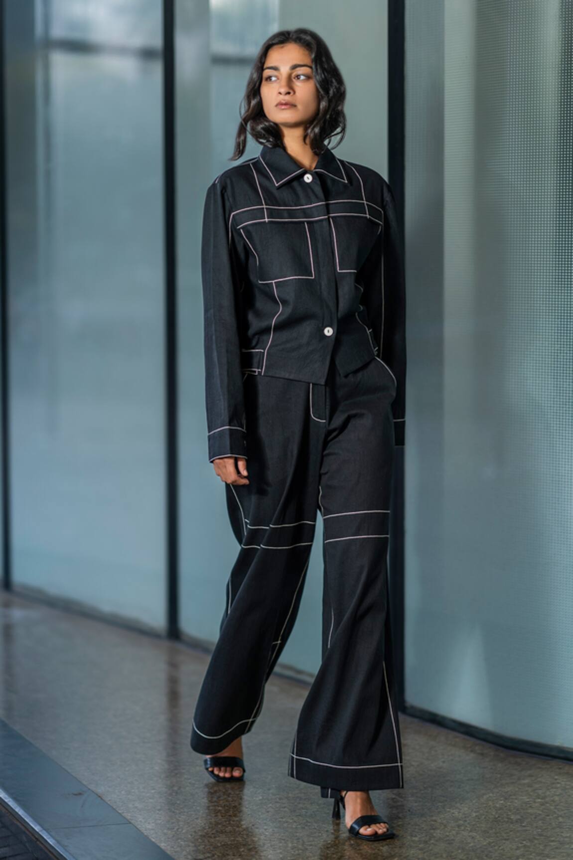 Leh Studios Anchor Thread Placement Embroidered Pant