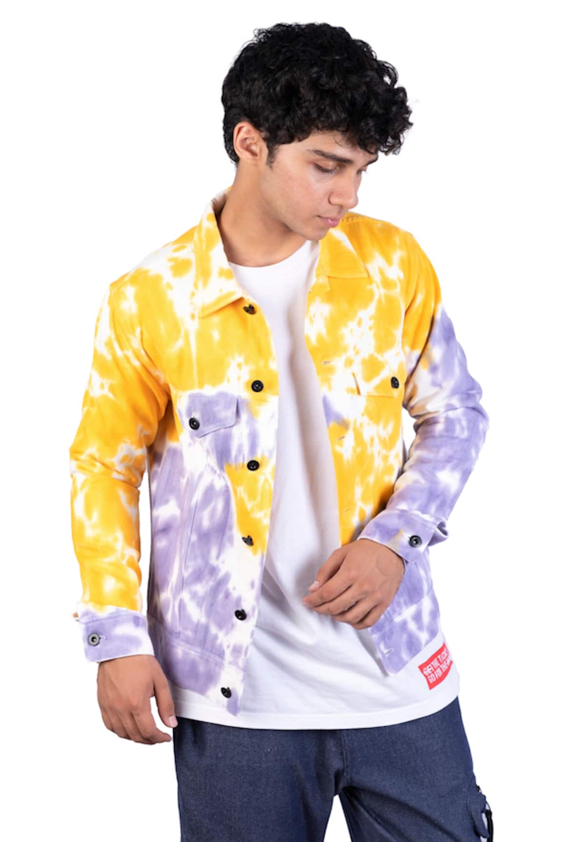 Theorem Sunshine Tie Dye Cotton Denim Jacket