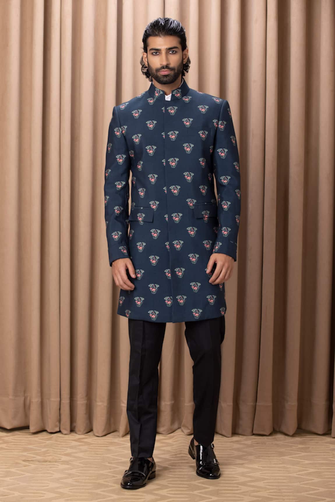 Ankit V Kapoor Noor Floral Print Jacket Kurta With Trouser Set