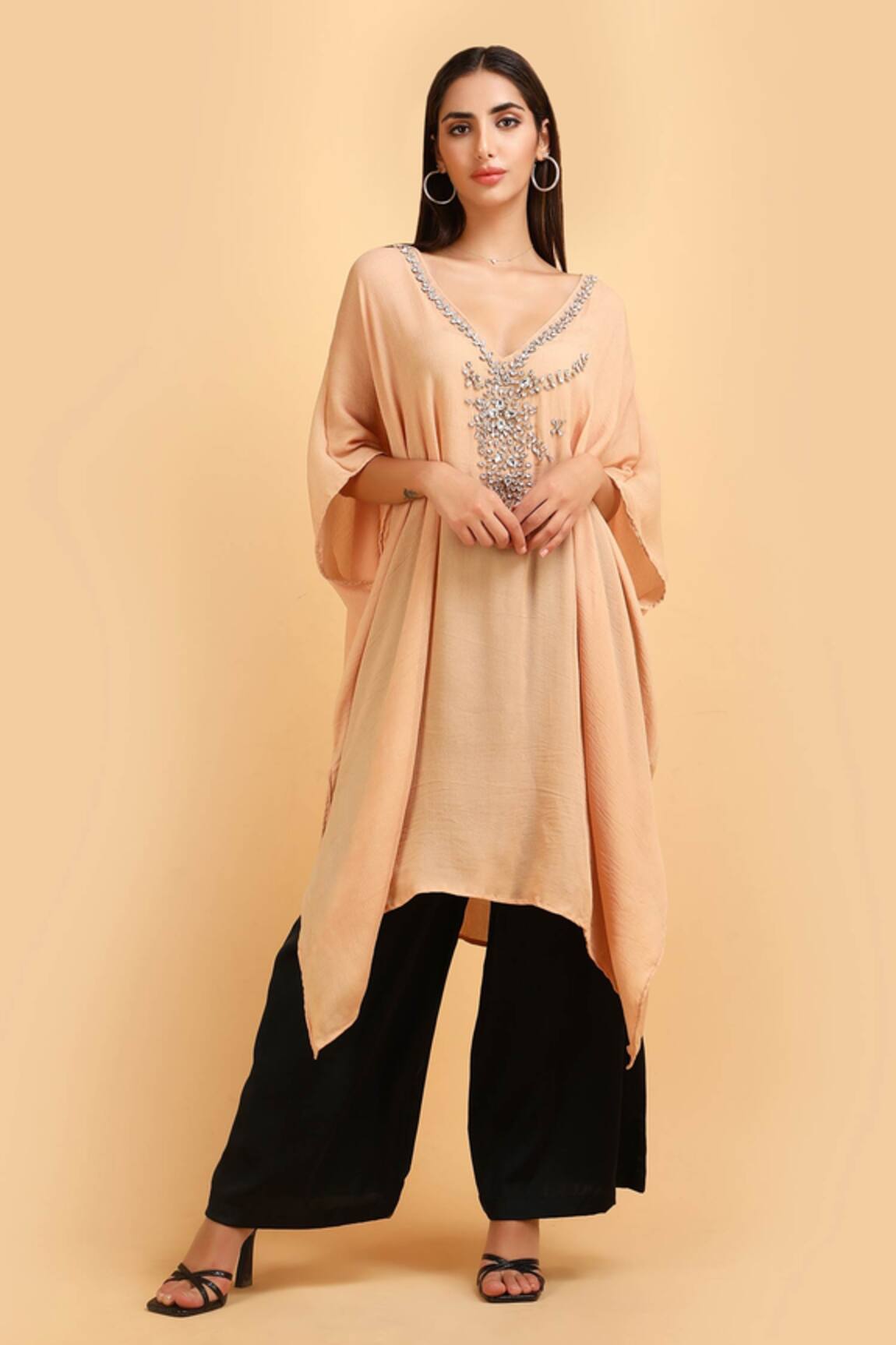 Label Ivish Embroidered Kaftan & Trouser Set 