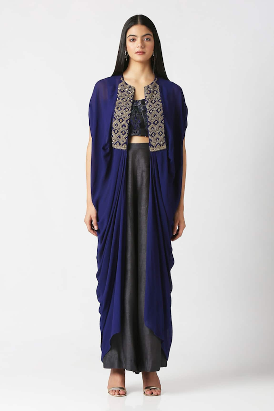 Labbada Marodi Embroidered Cape & Palazzo Set