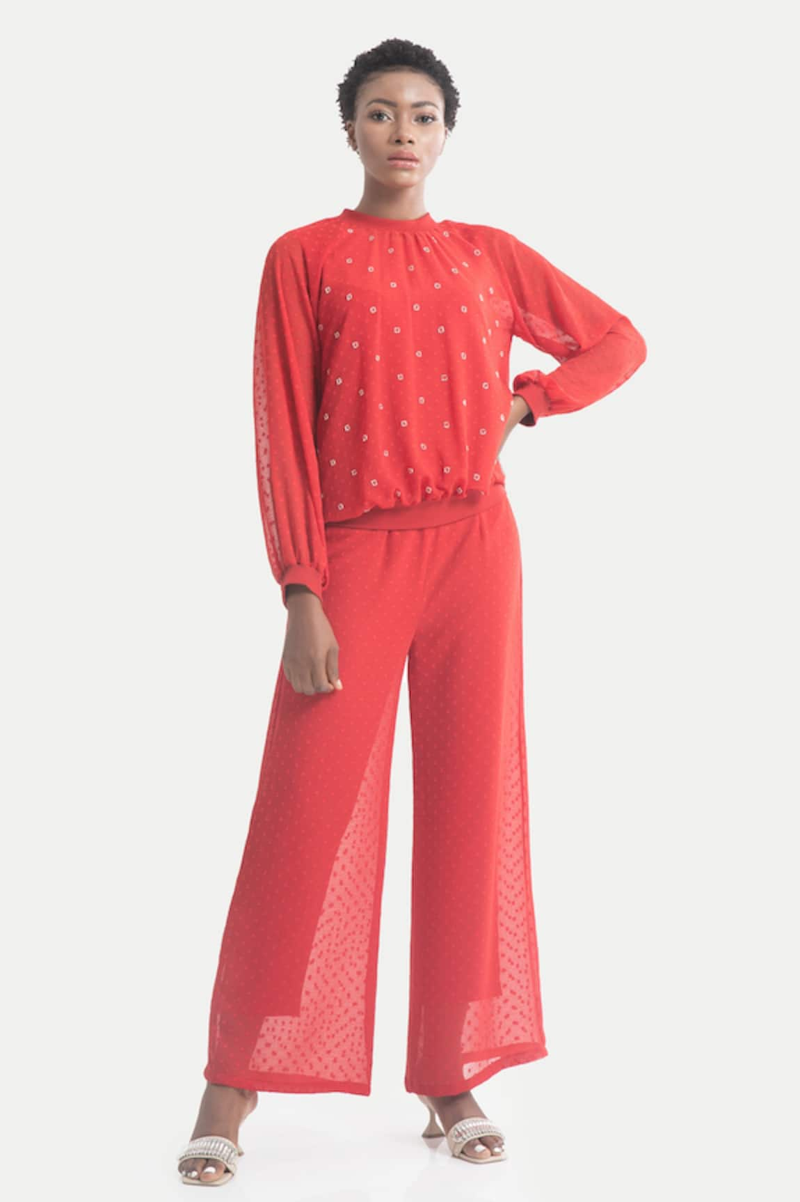 House of THL Rada Aari Embroidered Blouse & Trouser Set