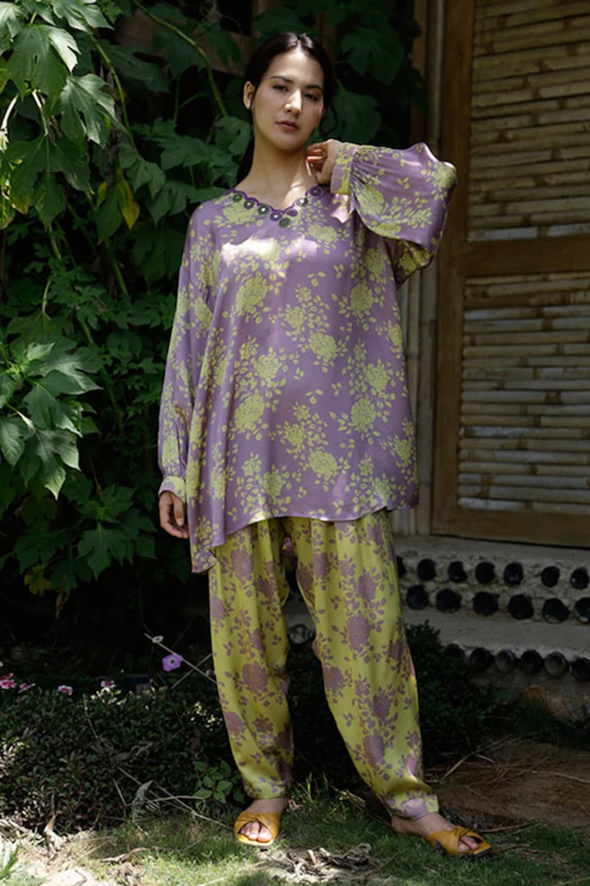 Raiman Floral Print Kurta & Salwar Set