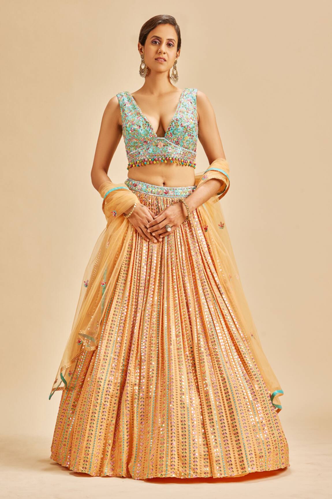 Nitika Gujral Resham Embroidered Lehenga Set