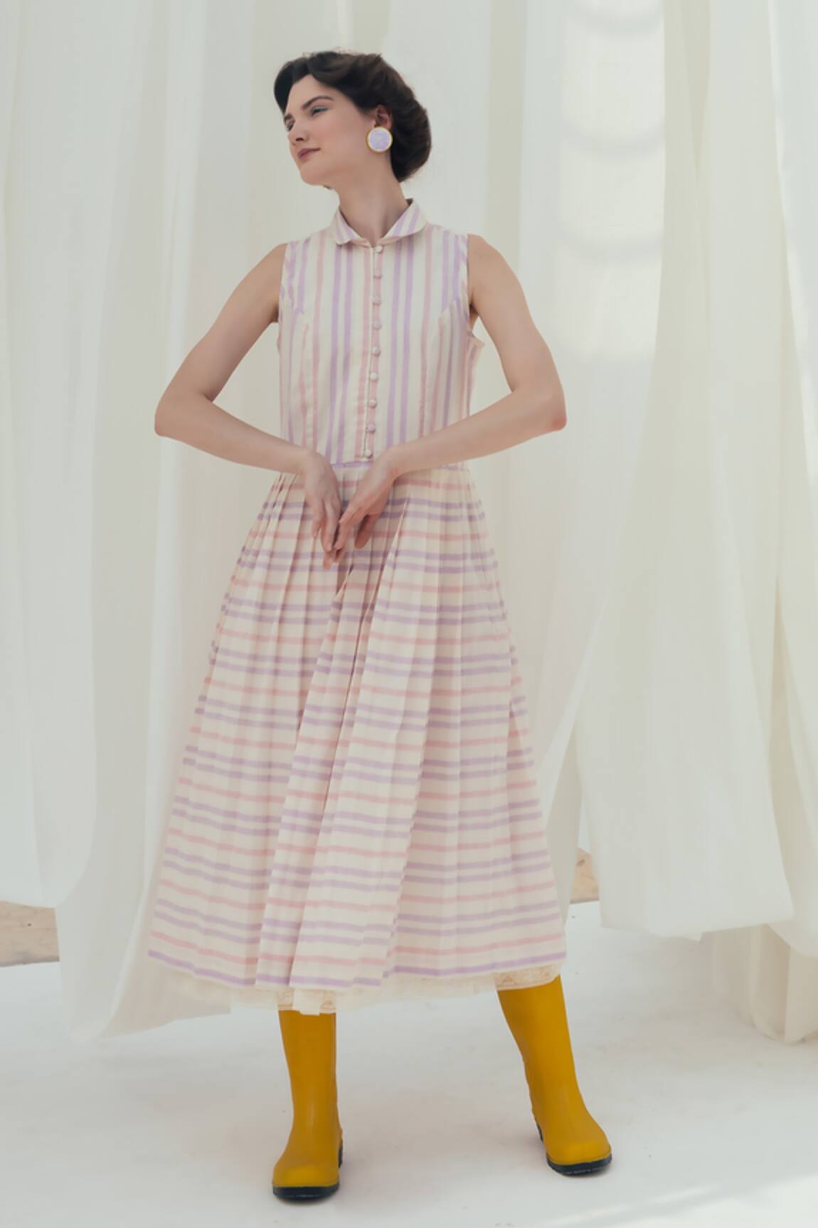 Itr by Khyati Pande Bloom Handwoven Pleated Dress