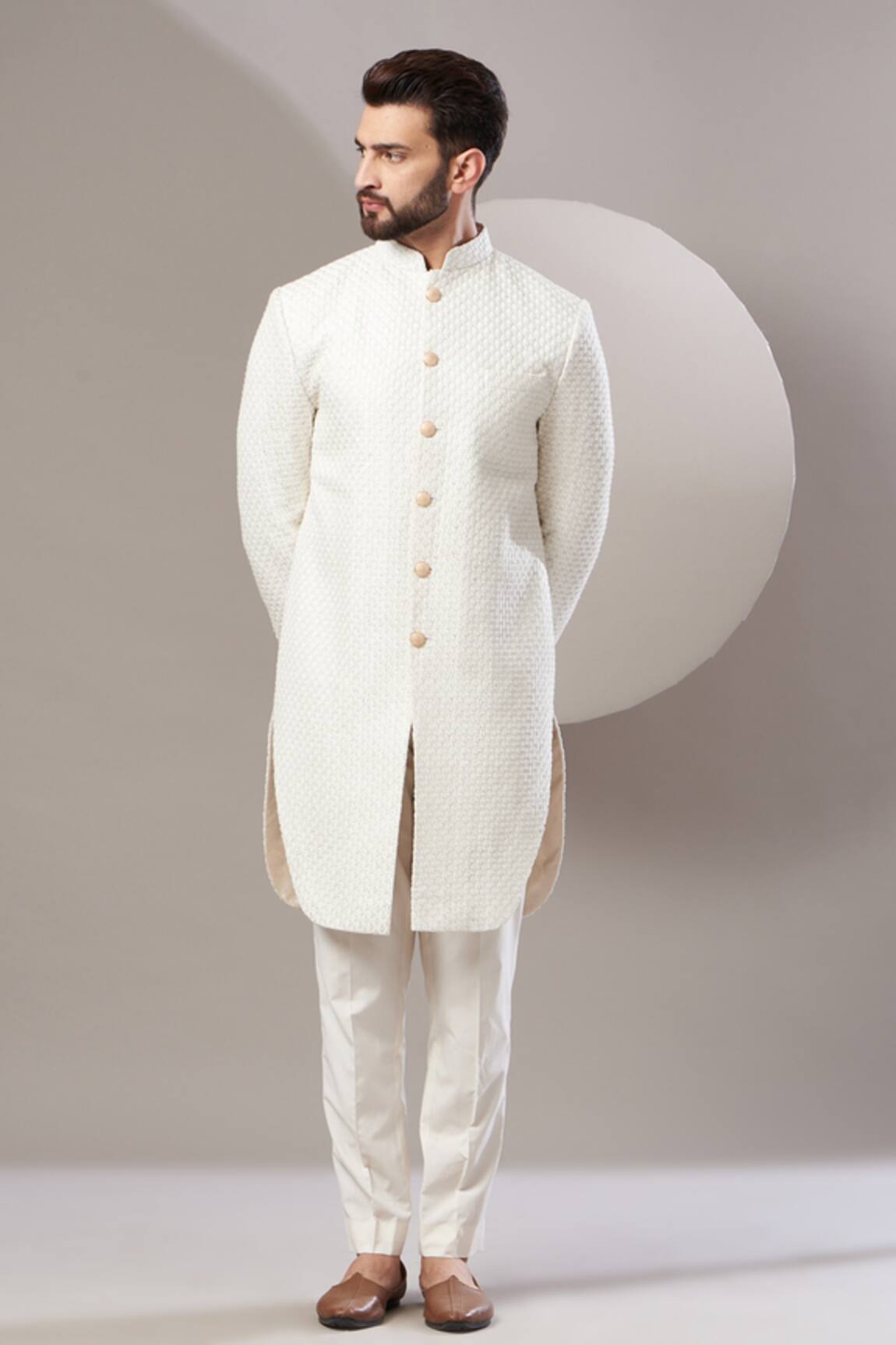 Kasbah Silk Embroidered Sherwani Set