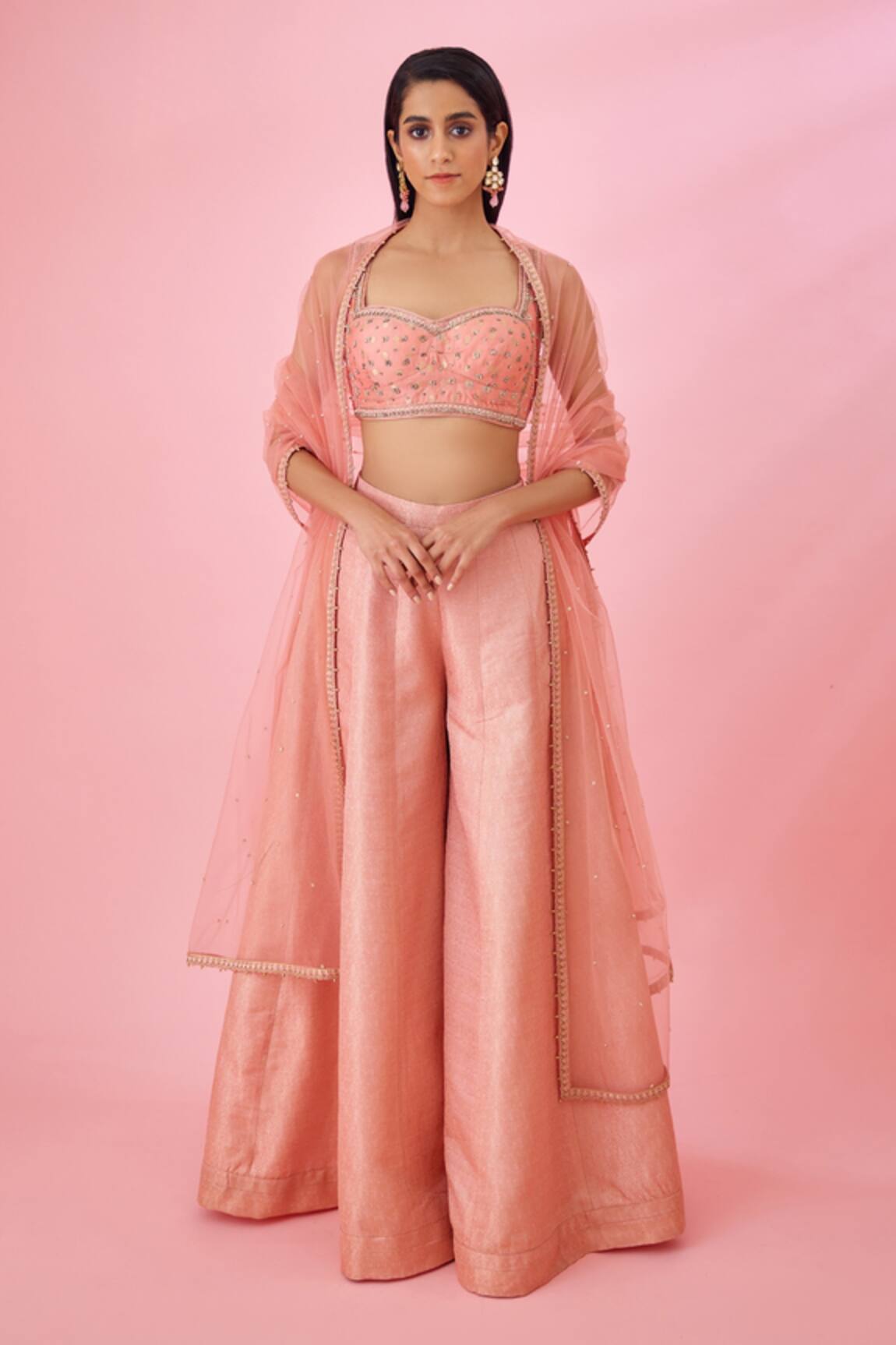 Shyam Narayan Prasad Embroidered Top Sharara Set