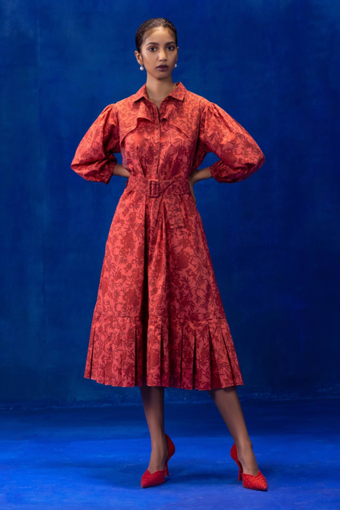 Kauza Malee Rococo Printed Trench Dress With Belt
