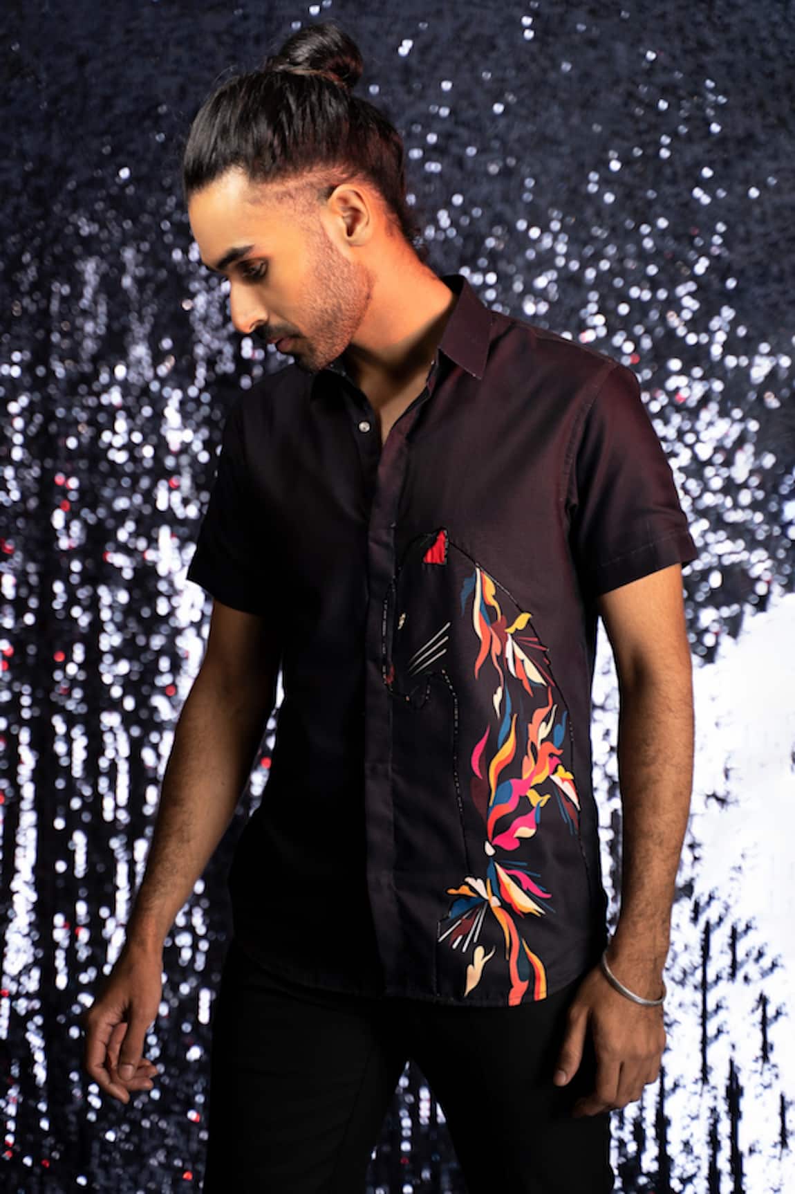 Sanjana Reddy Designs Panther Placement Printed Shirt 