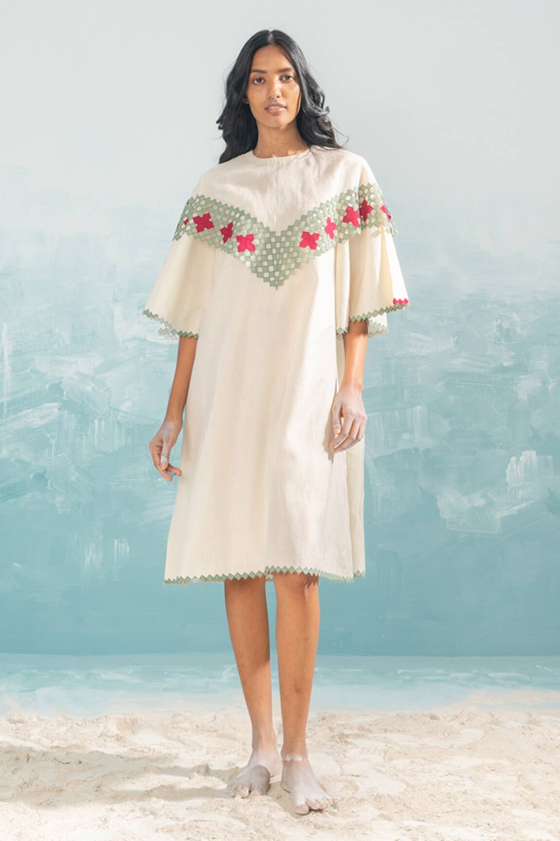 Ikai by Ragini Ahuja Nile Cutwork Applique Dress 