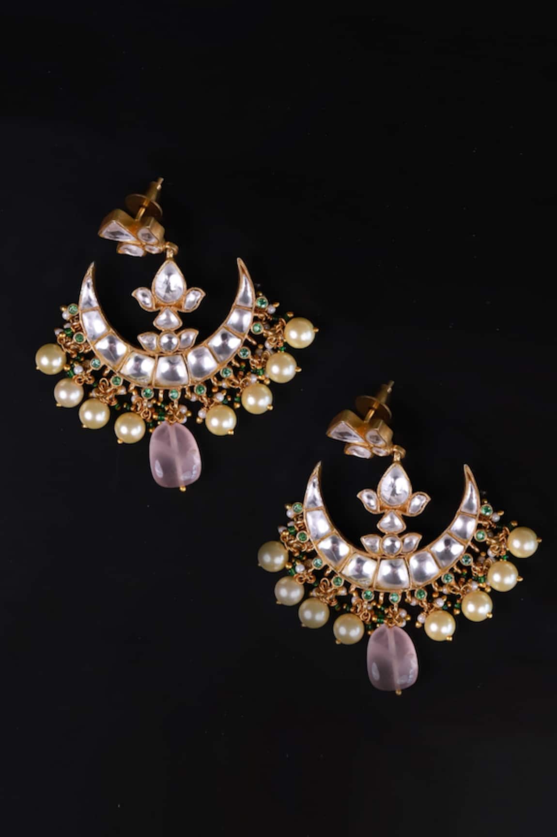 Osvag India Semi Precious Polki Embellished Earrings